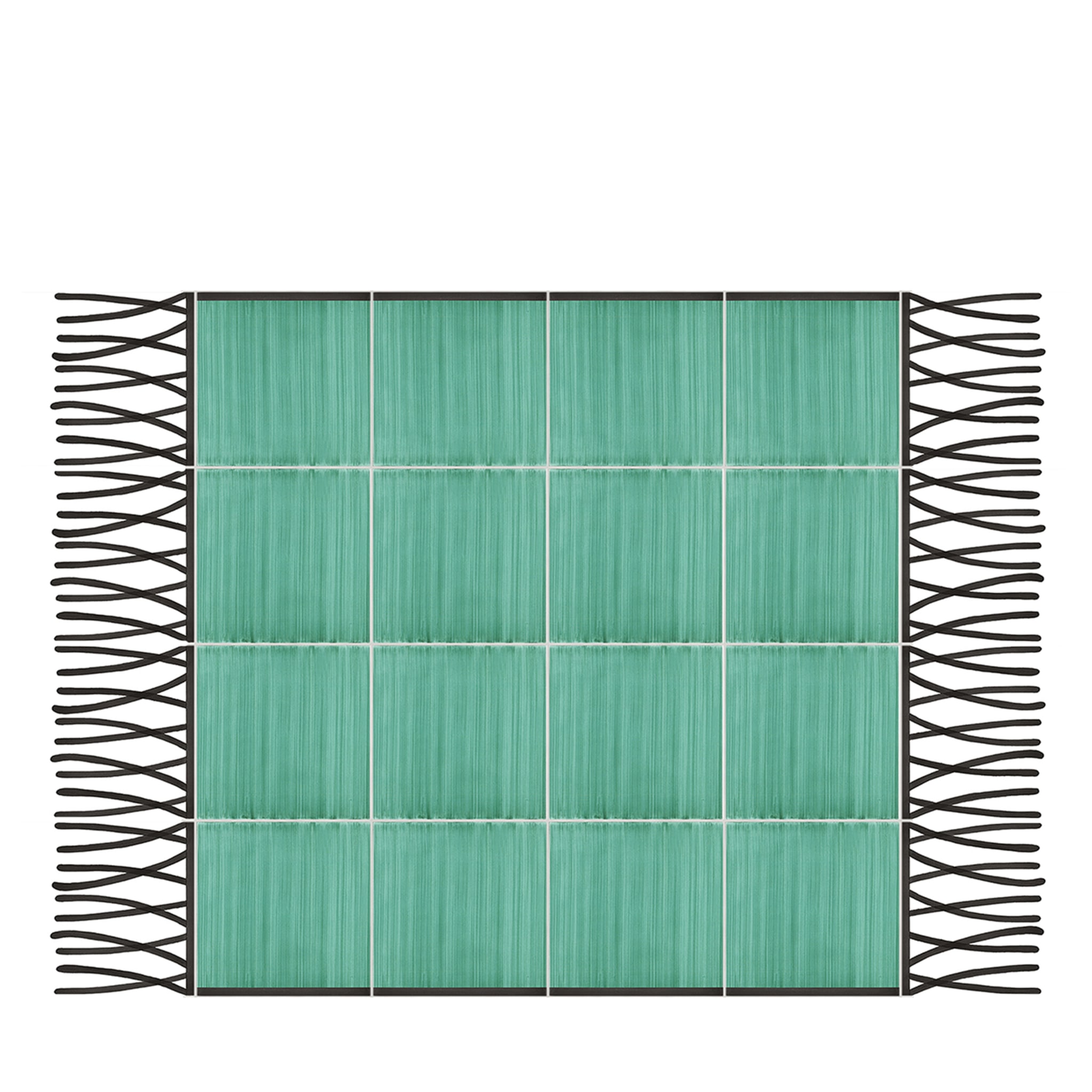 Tapis Total Vert Composition Céramique de Giuliano Andrea dell'Uva 120 X 80 avec bordure noire - Vue principale