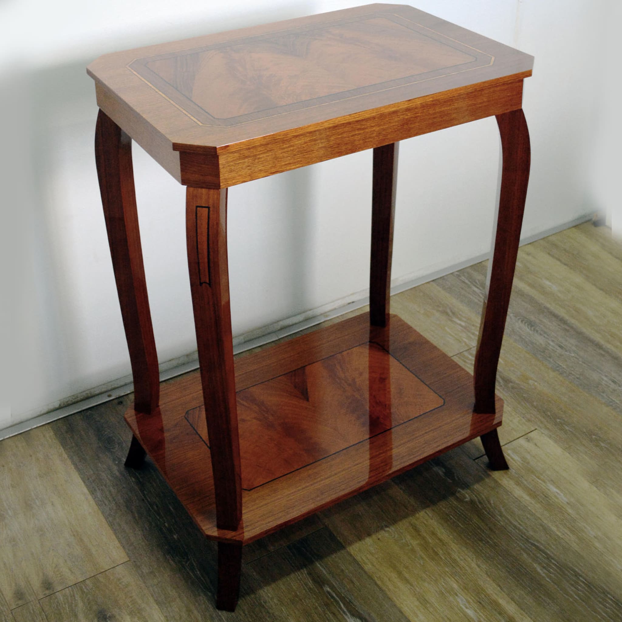 Musical Walnut Side Table with Storage Unit - Alternative view 1