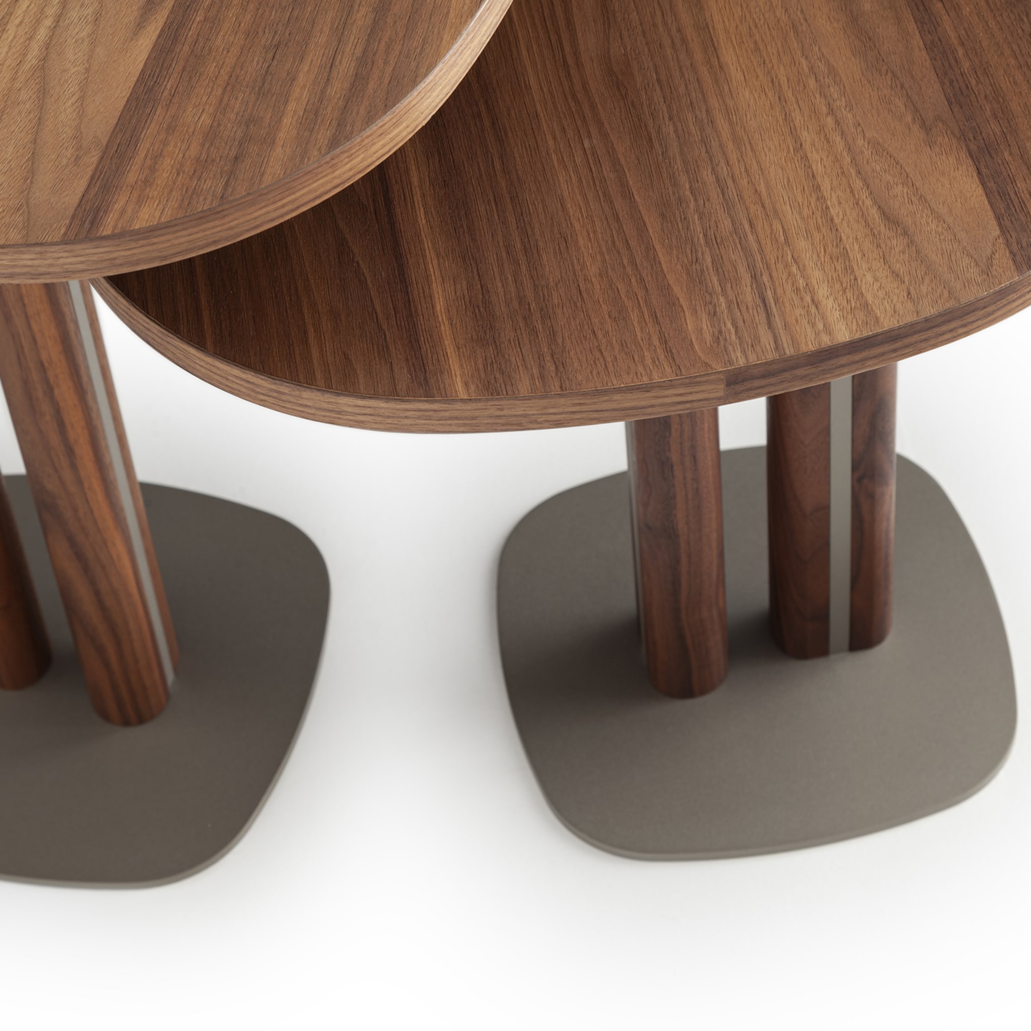 Manhattan Small Asymmetrical Walnut Side Table - Alternative view 1