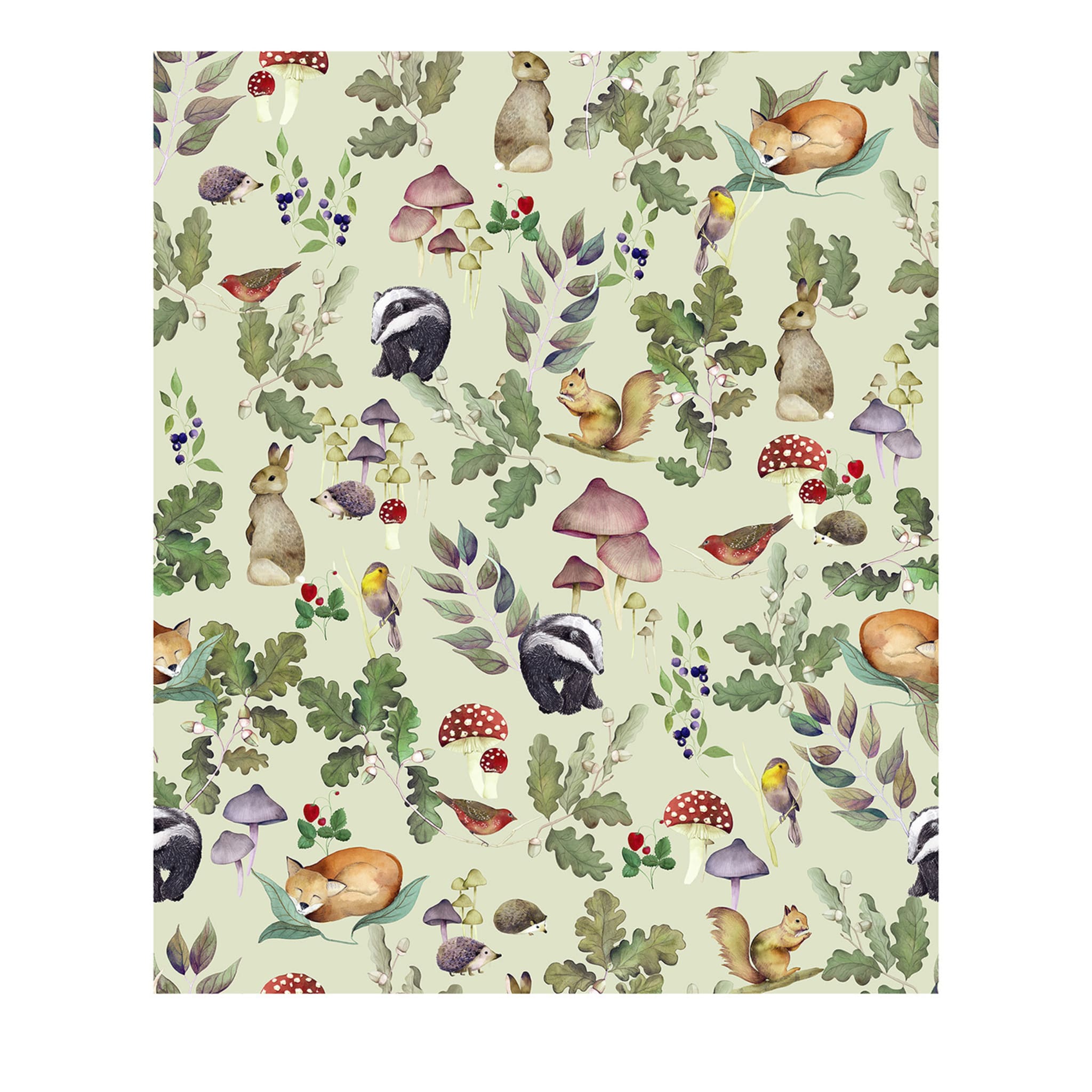 Flora Celadon Sottobosco Polychrome Wallpaper - Main view