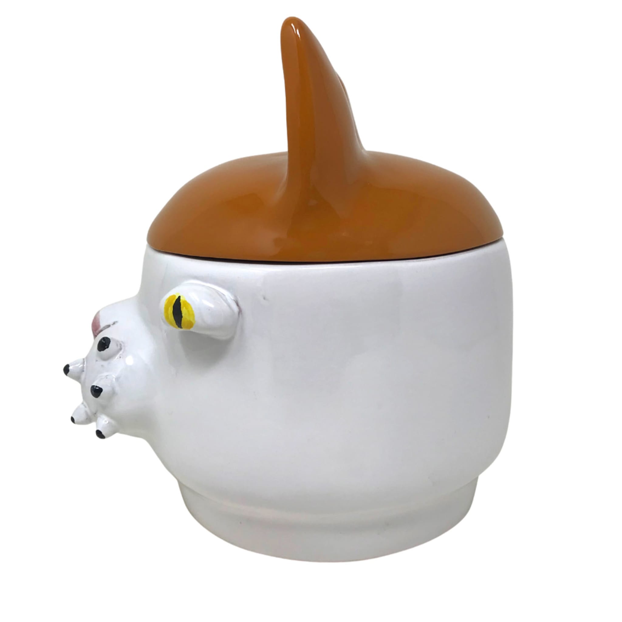 Small Orange and White Cat Container with Lid - Alternative view 1
