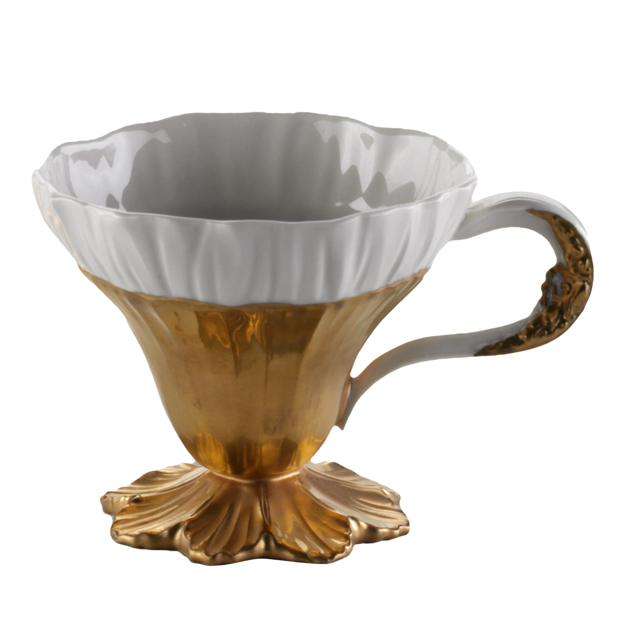Gold & White Flower Cup - Main view