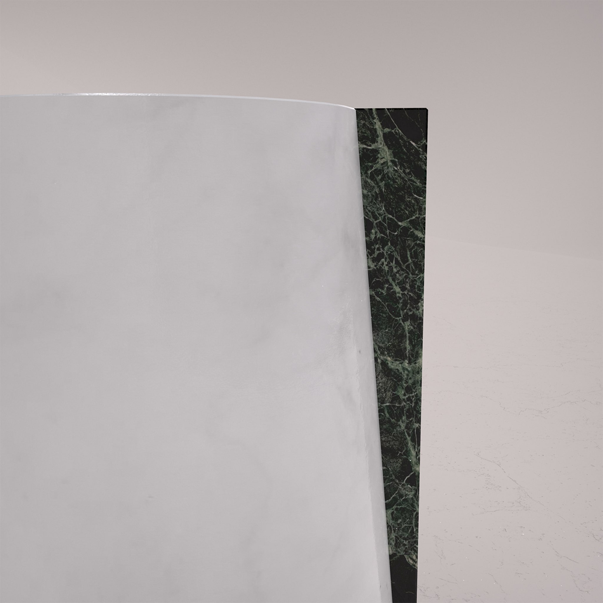 Vaso Elara Bianco Carrara e Verde Alpi - Vista alternativa 2