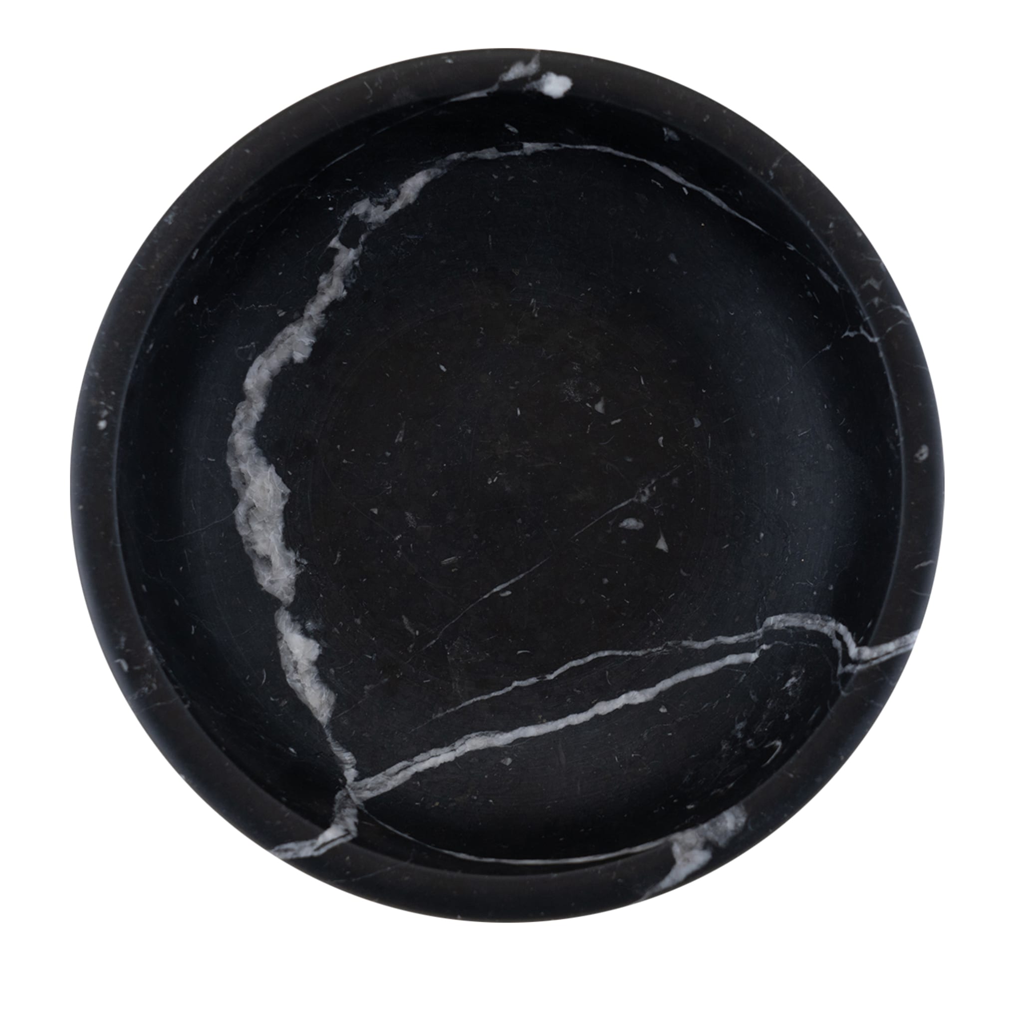 Black Marquina Marble Round Decorative Tray - Main view
