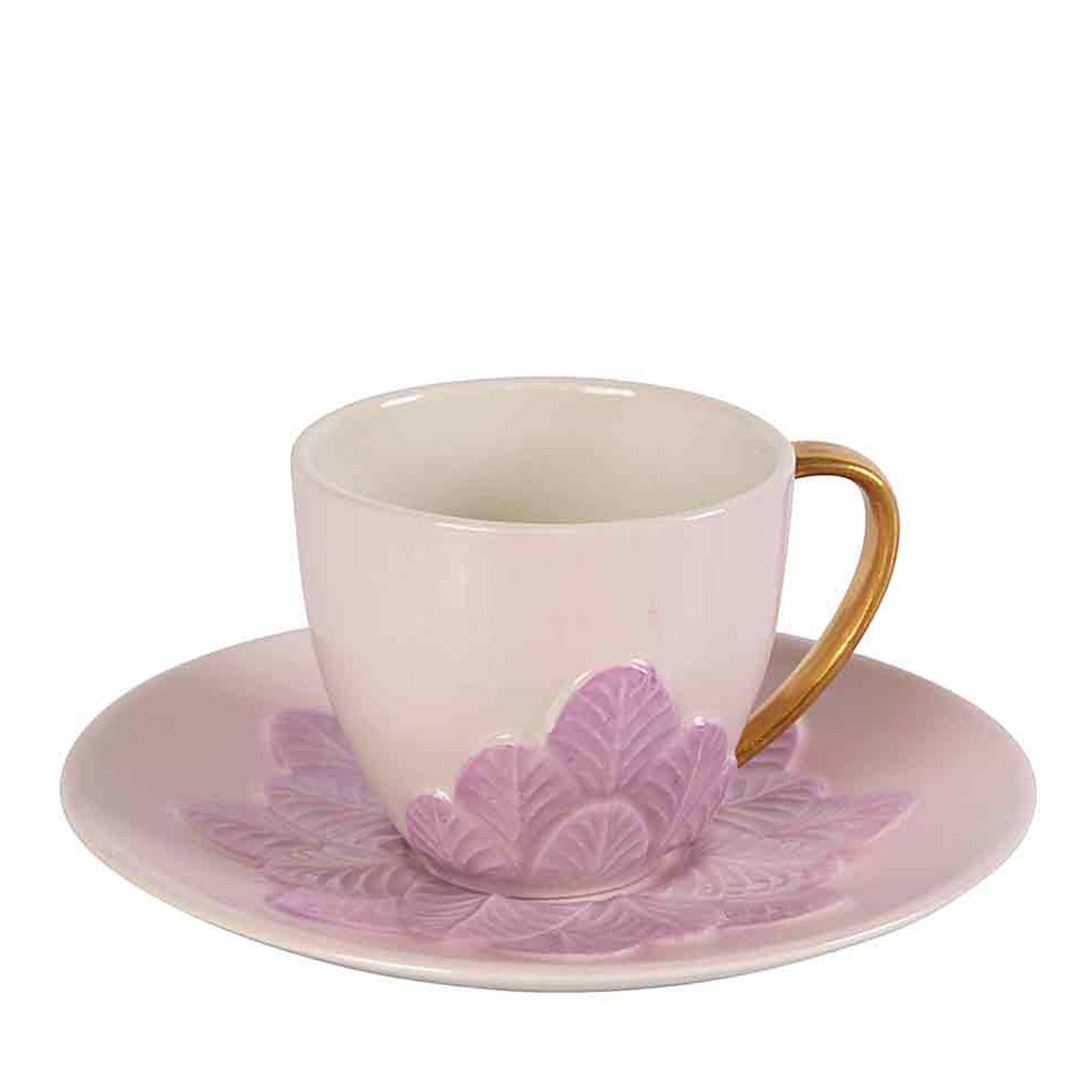  PEACOCK COFFEE CUP - PINK AND GOLD - Main view