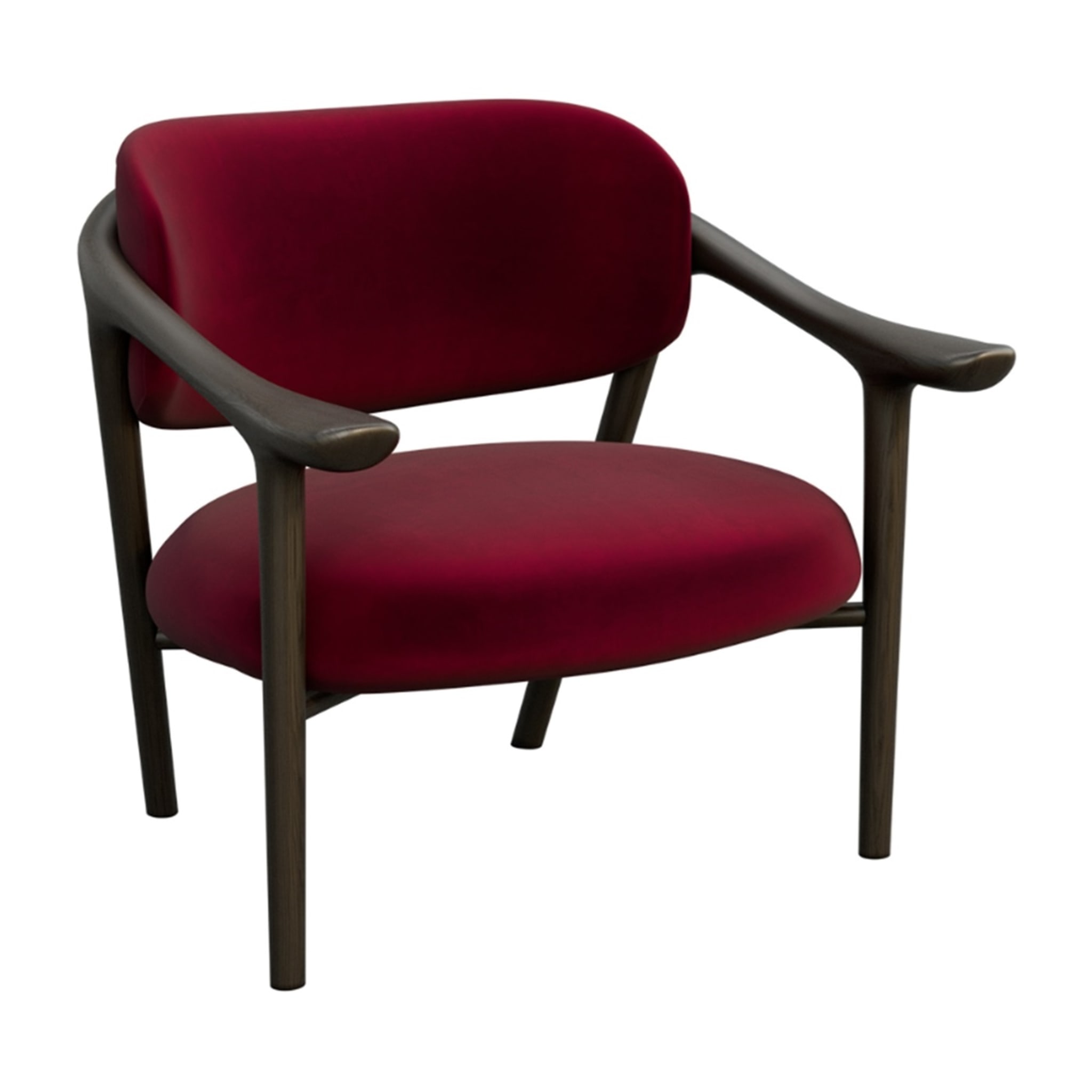 Aida Brown & Ruby-Red Lounge Chair by Libero Rutilo - Main view