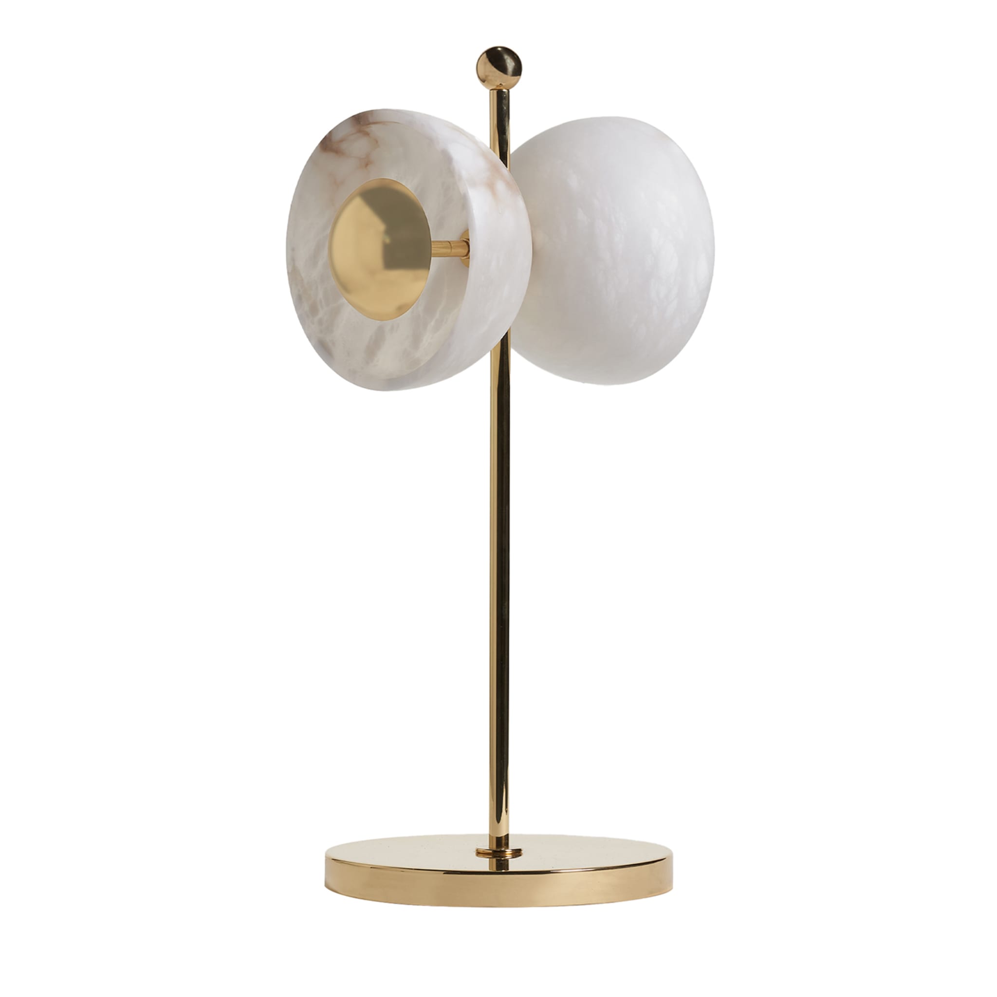 "Butterfly" Table Lamp in Polished Brass and Alabaster - Main view