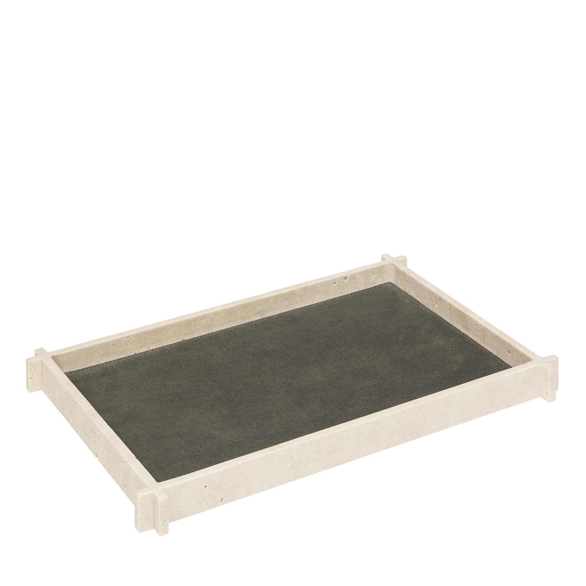 Structura Leather &amp; Marble Rectangular Valet Tray - Large - Vue principale