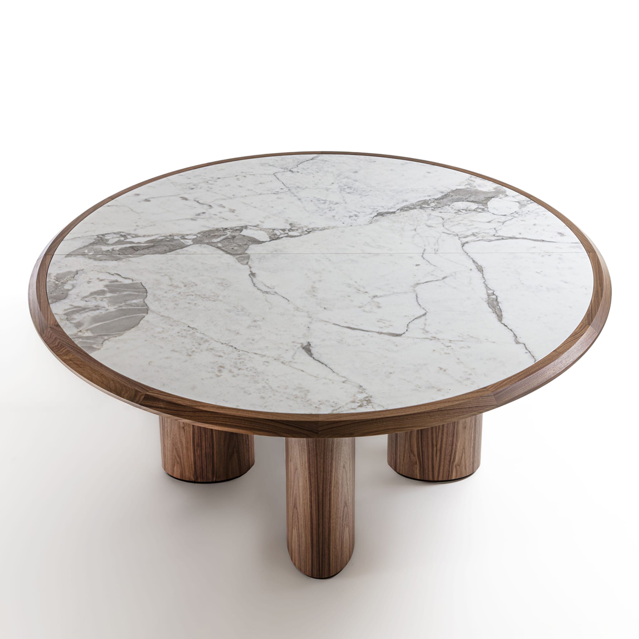 Diamante Runder Tisch aus Canaletto und Carrara-Marmor - Alternative Ansicht 5
