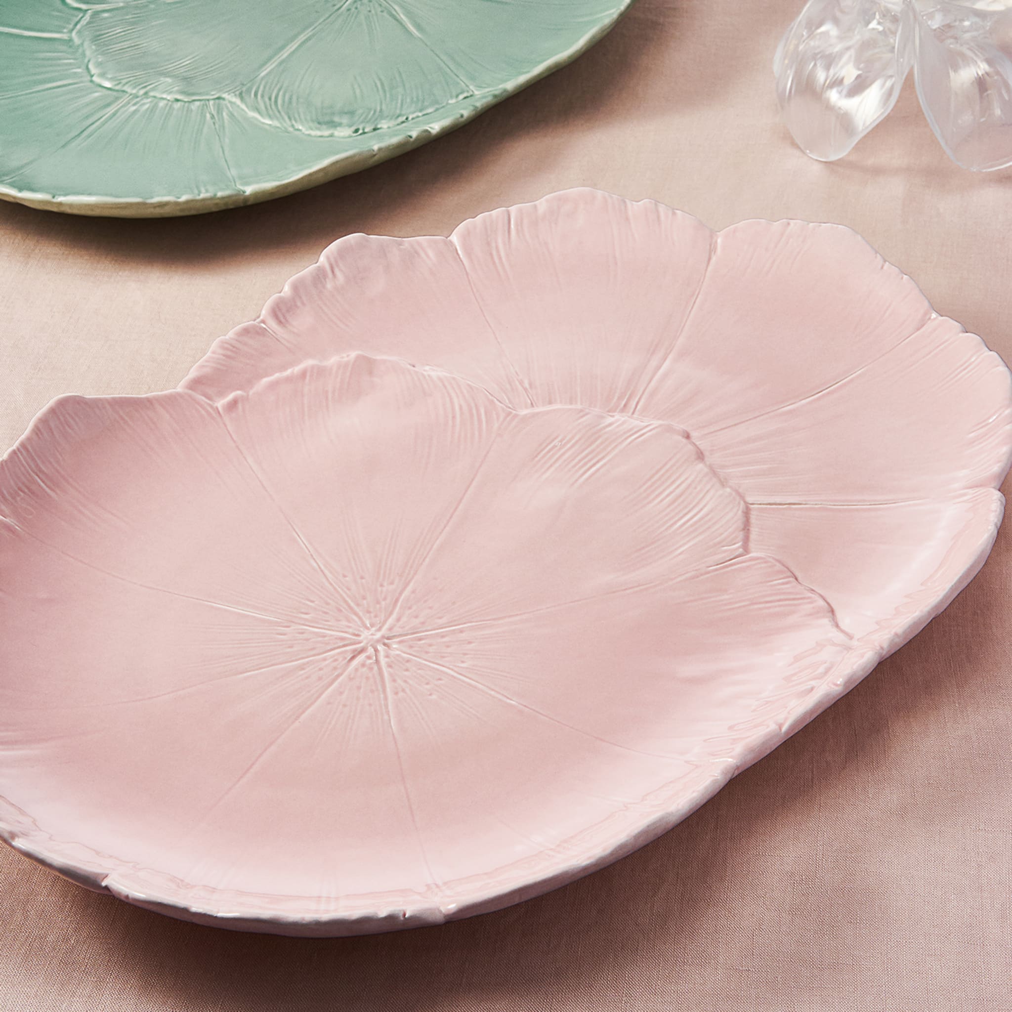 Cherry Blossom Pink Fine Ceramic Oval Platter  - Alternative view 1
