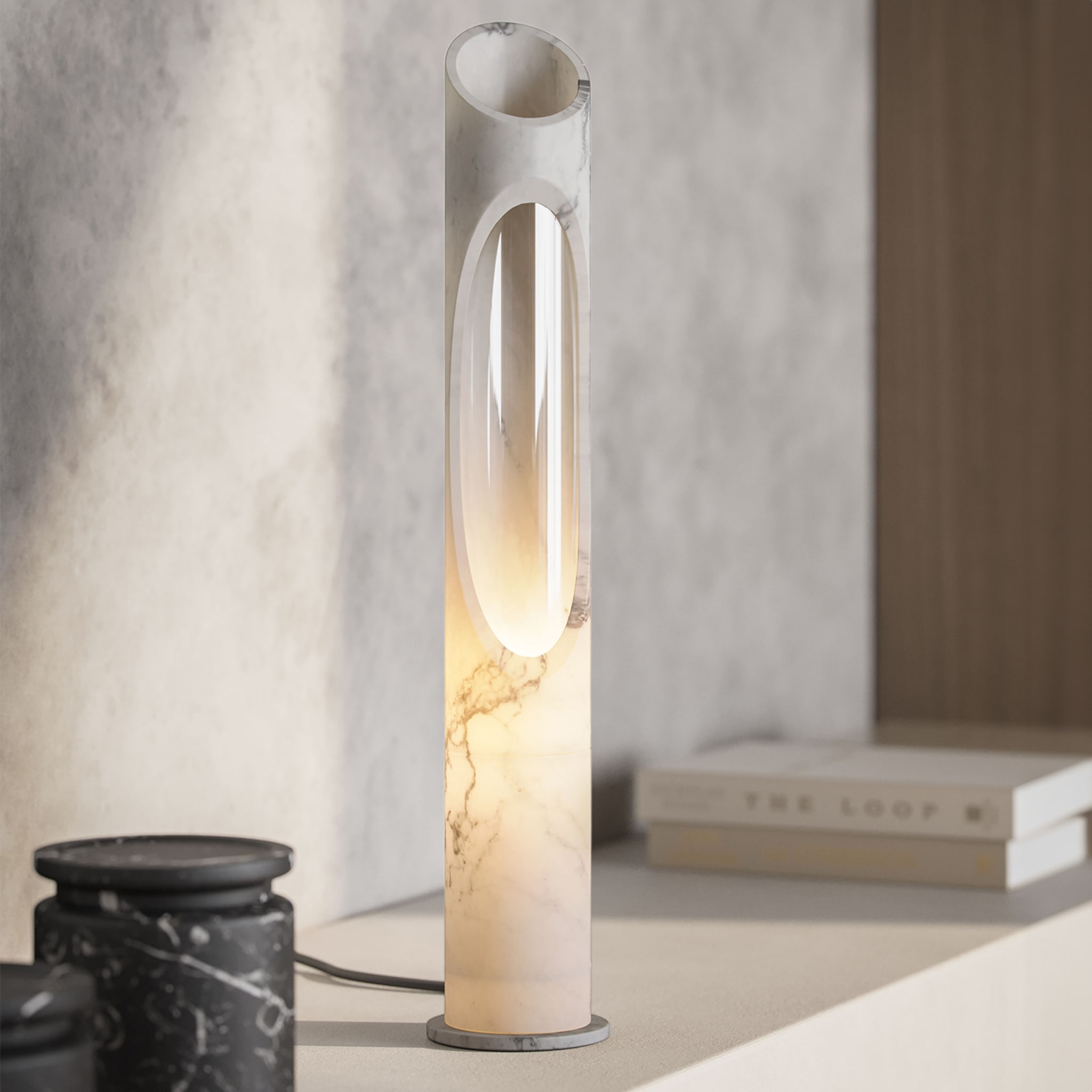Lampe Armonia S en marbre blanc onyx de Jacopo Simonetti - Vue alternative 1