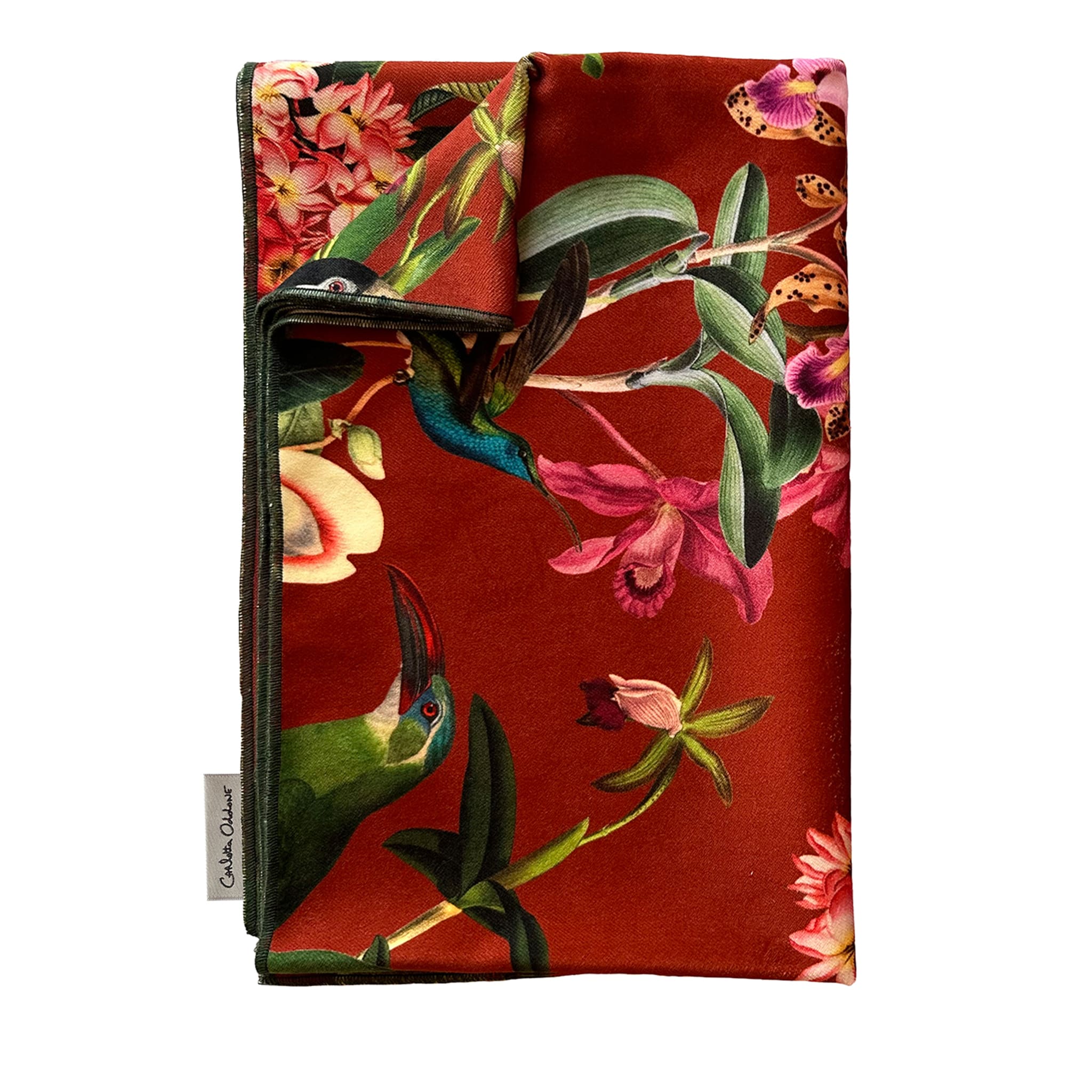 Rio Floral Pompeian-Red Table Runner - Main view
