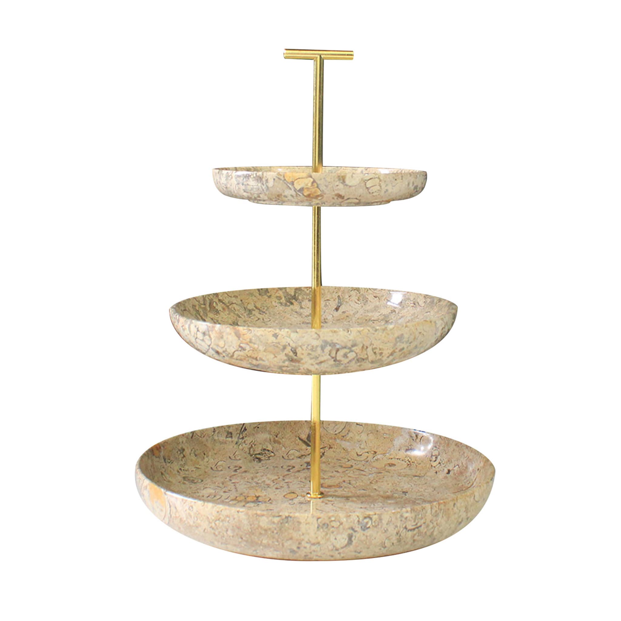 3-Tier Pietra Fossile Serving Stand - Main view