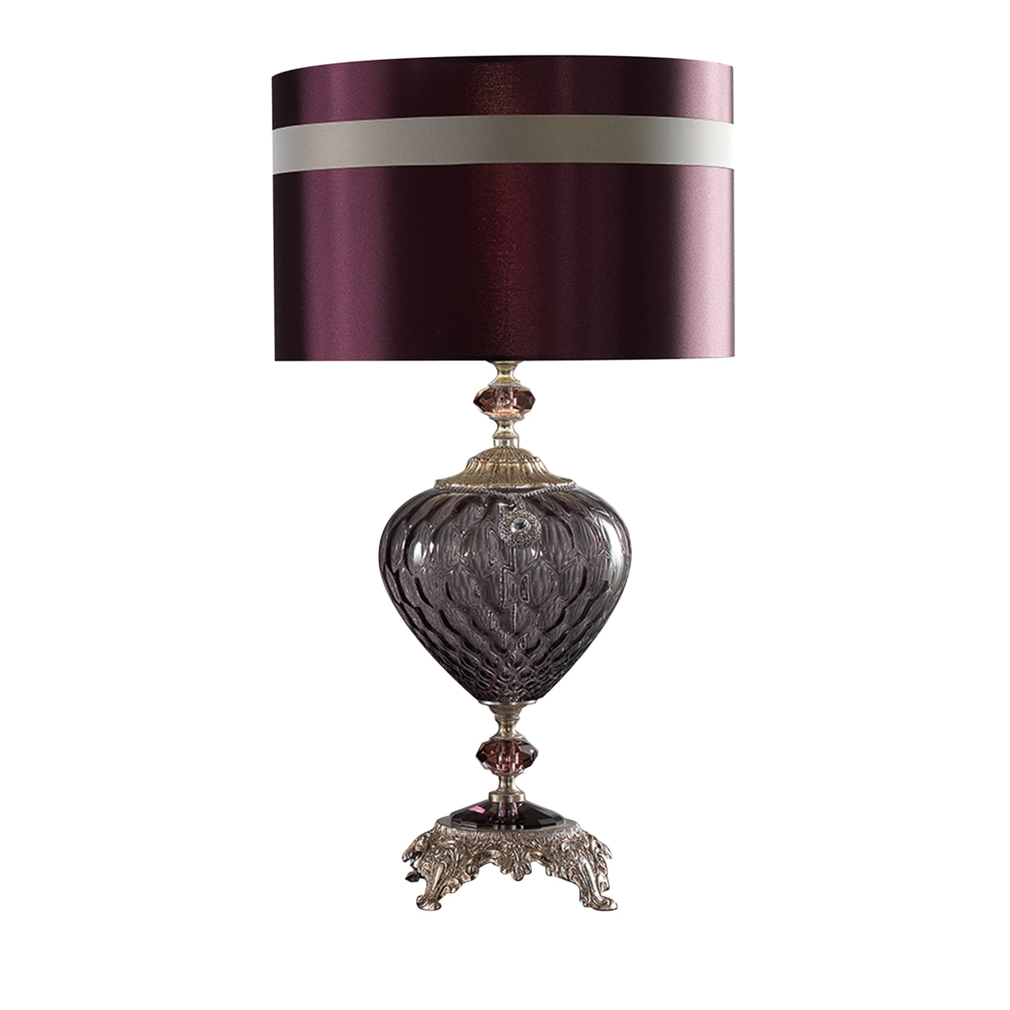 Lámpara de mesa de color púrpura satinado - Vista principal