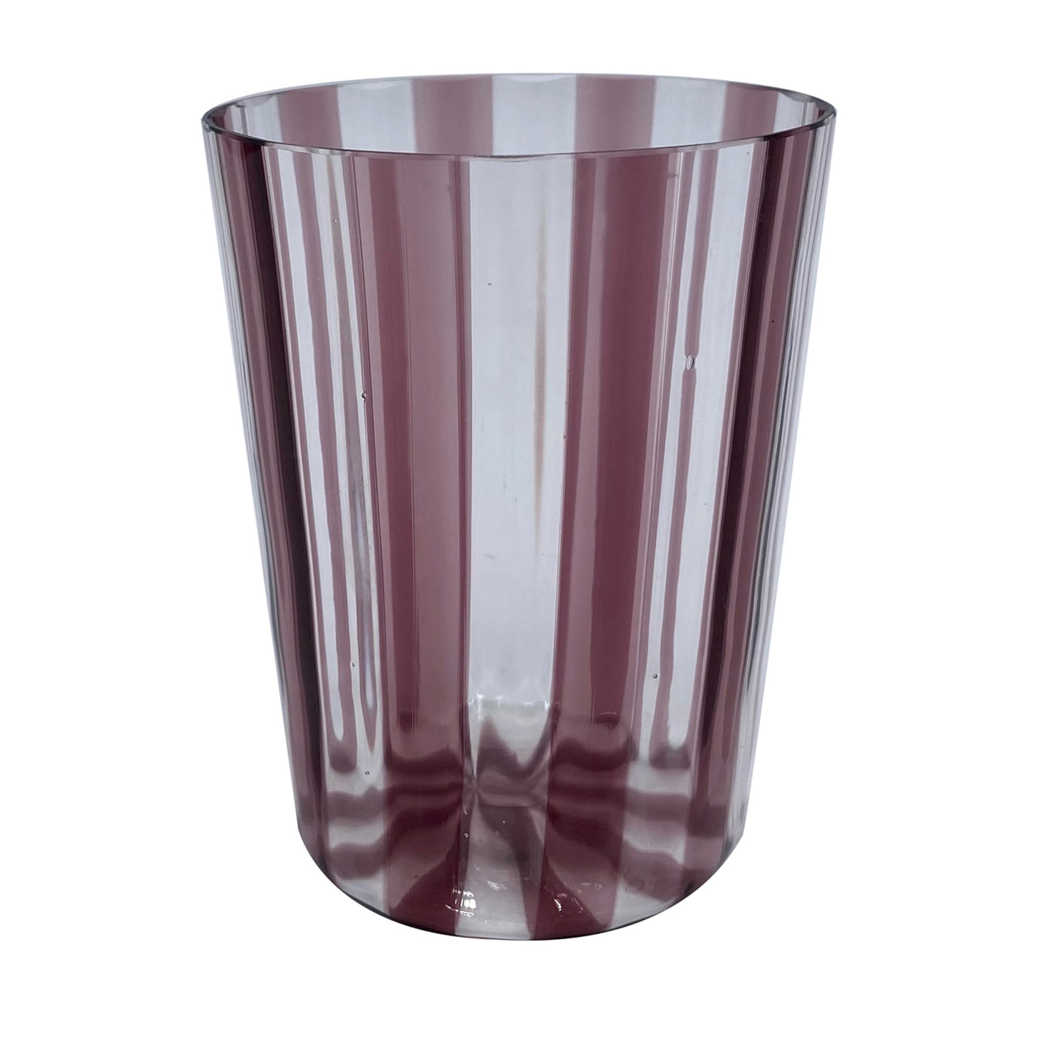 Set of 2 Ribbed Purple Water Glasses - Main view