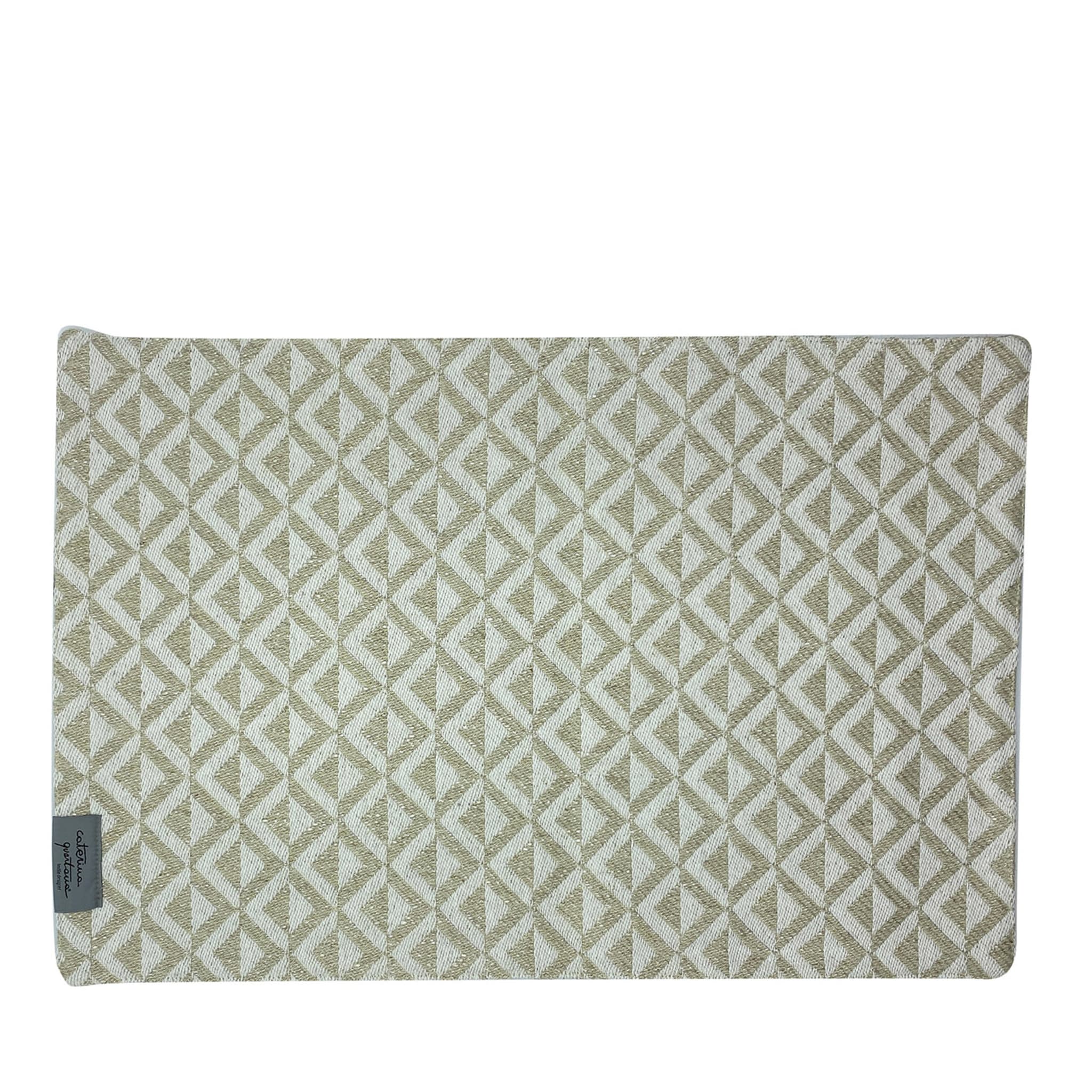 Losanghe Patterned Set of 2 Off-White&Ecru Placemats - Main view