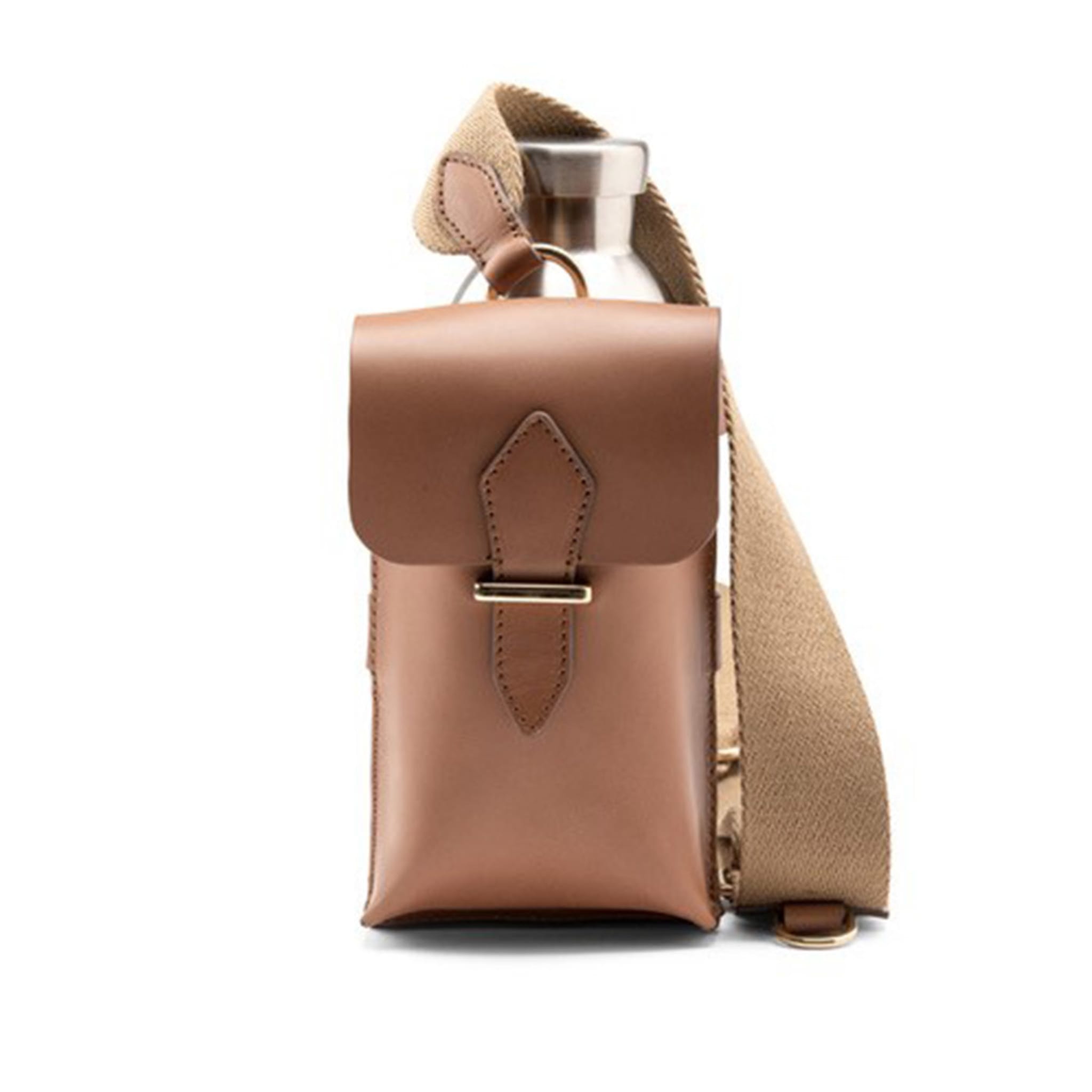 Bottle Bag with Pocket and Bottle Corda Leather - Alternative view 1
