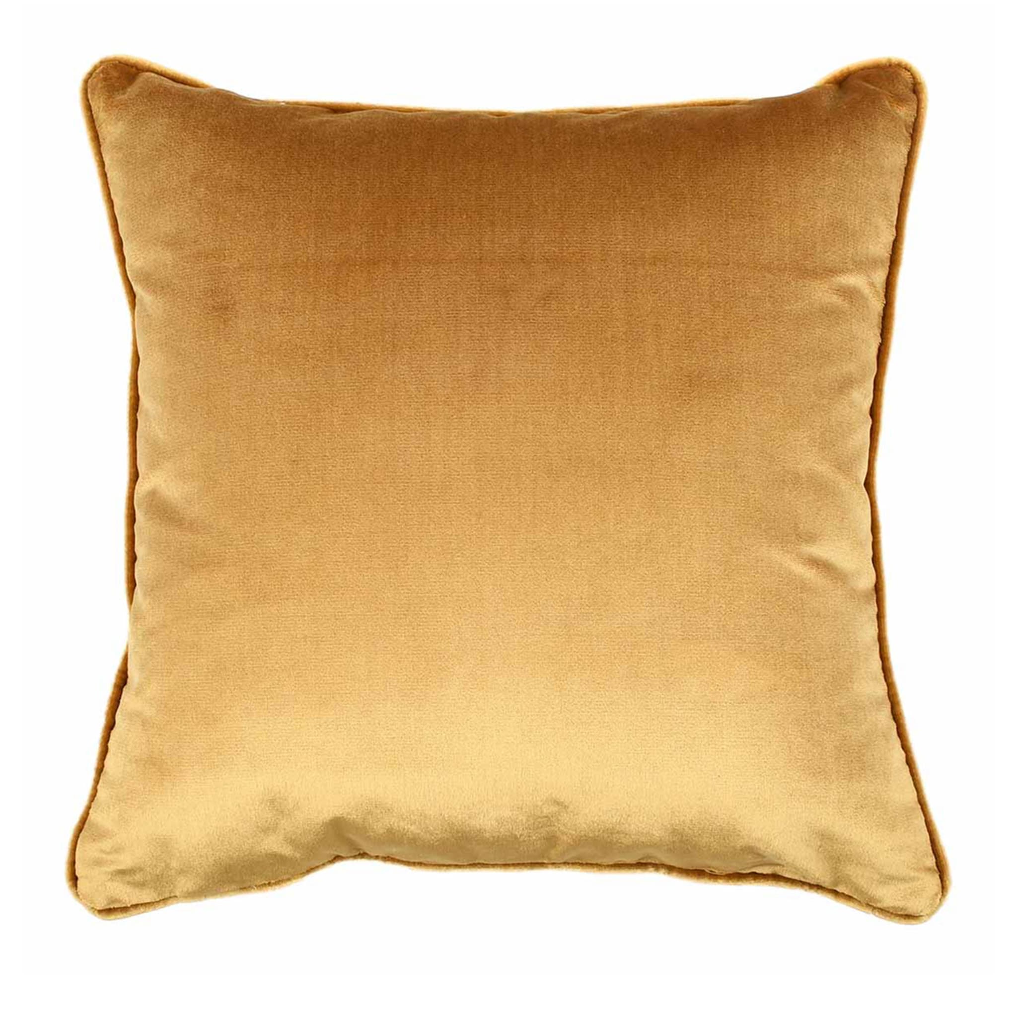 Gold Silk Velvet Carrè Cushion - Main view