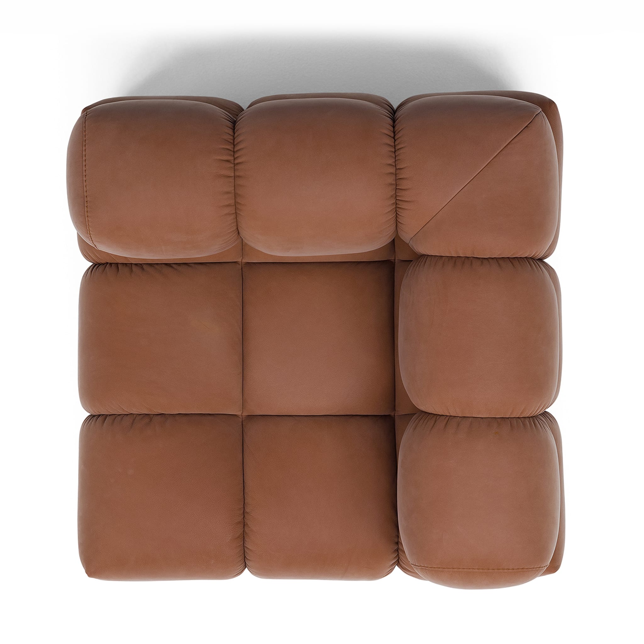 Sacai 3-Module Brown Leather Sofa - Alternative view 3