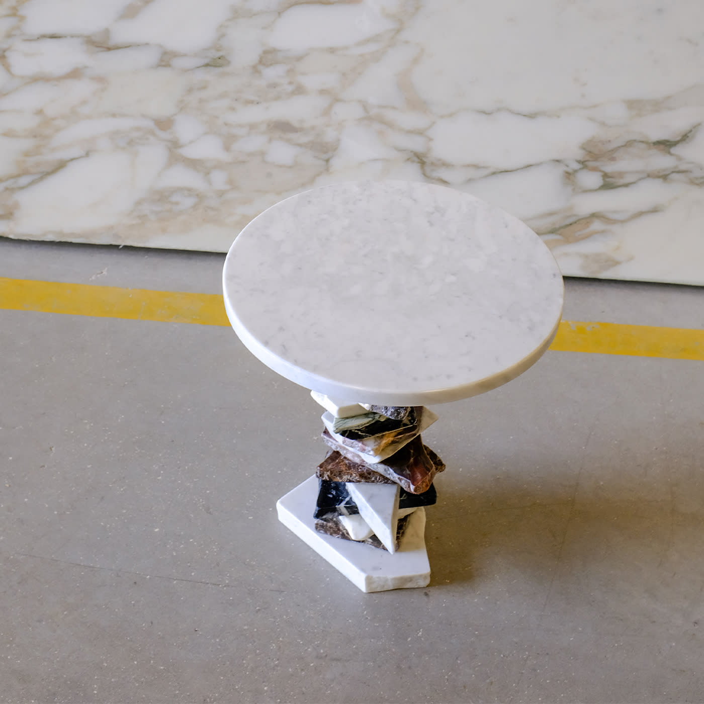 Carrara Gioia marble Small Side Table - Stone Stackers