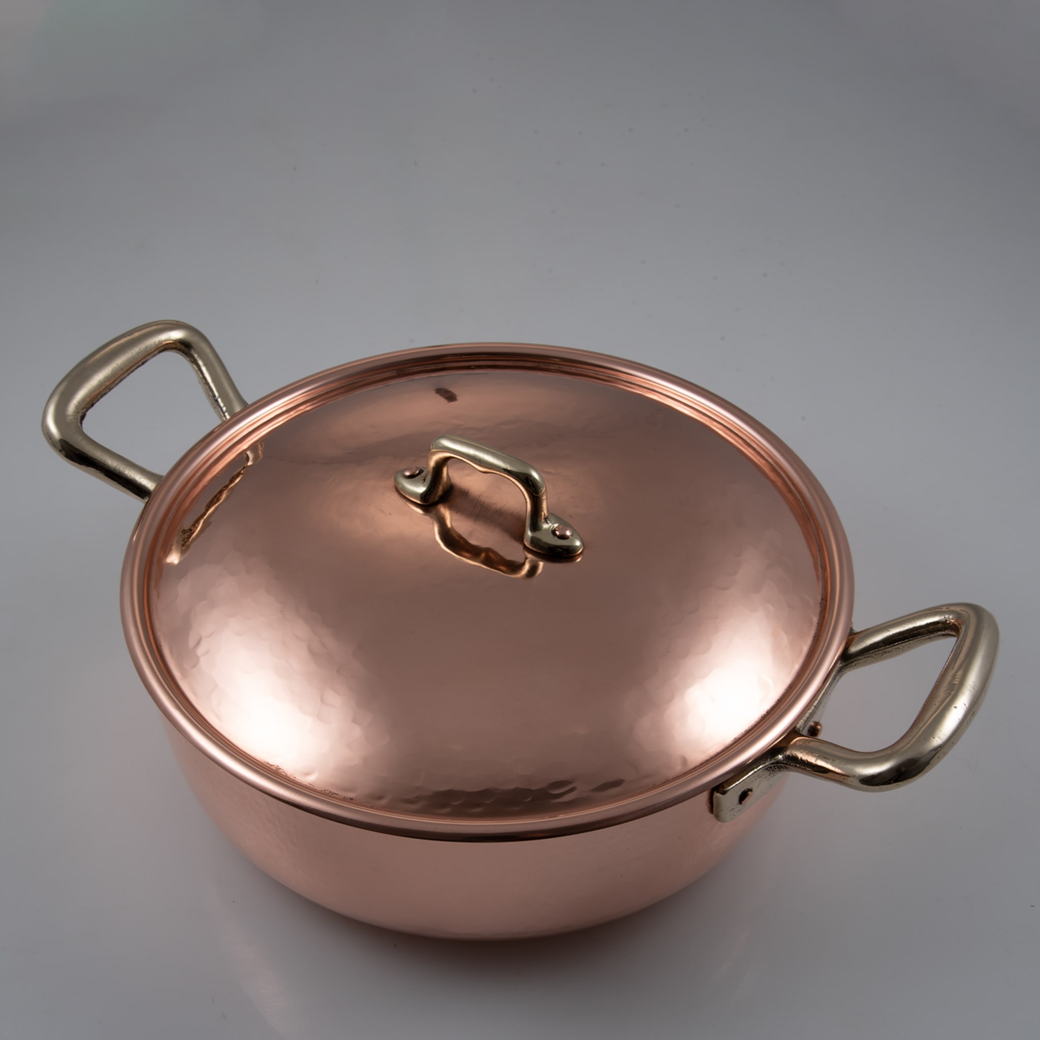 Silver lined 2-Handle Copper Pot with Lid #2 - Alternative view 2