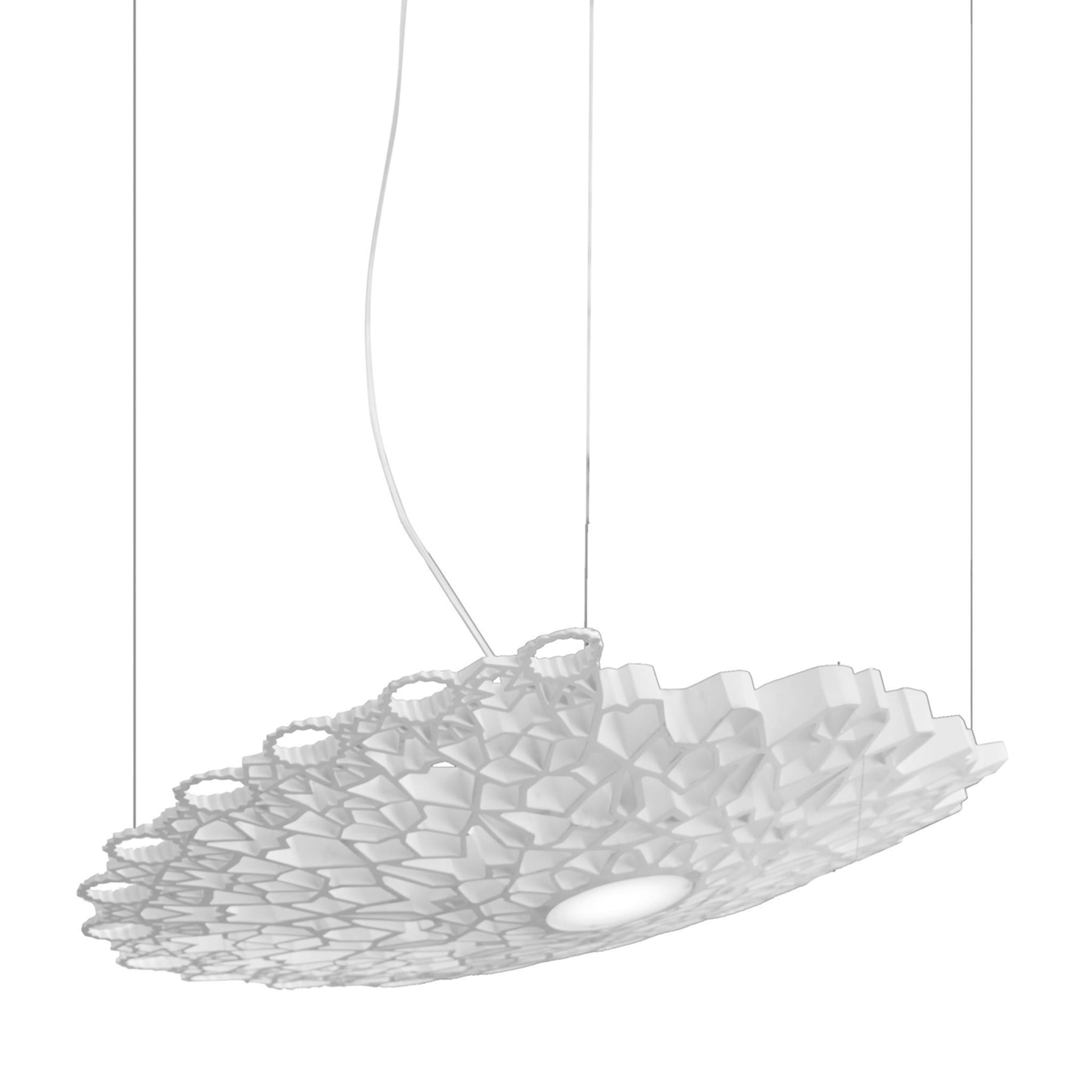 Notredame Large White Pendant Lamp by L. De Bona & D. De Meo - Vue principale