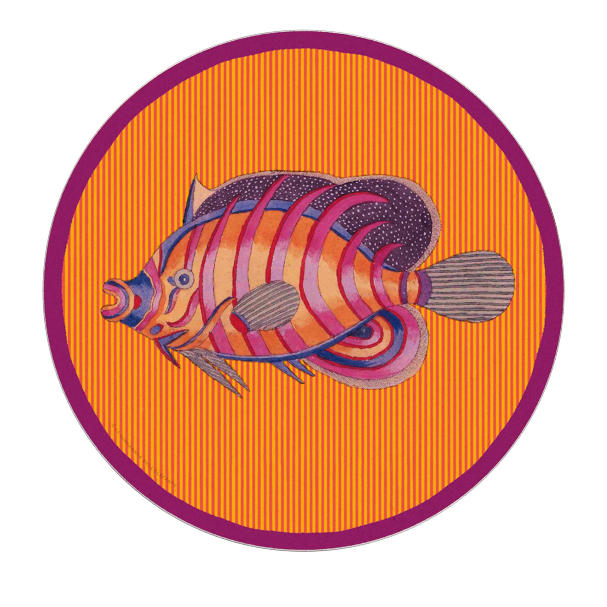Set of 2 Round Placemats - Purple Fish - Main view
