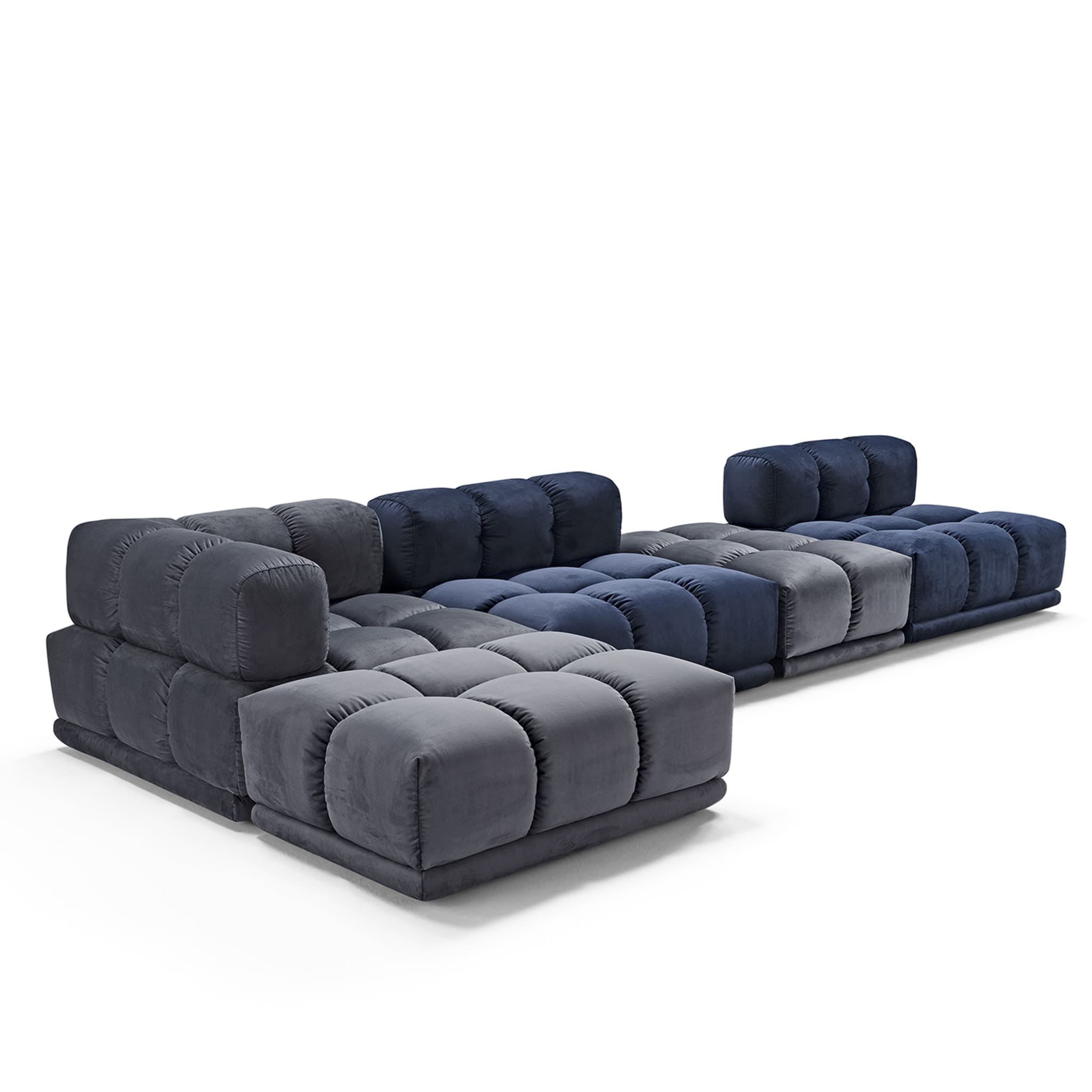 Sacai 5-Module Gray & Blue Sofa - Alternative view 1