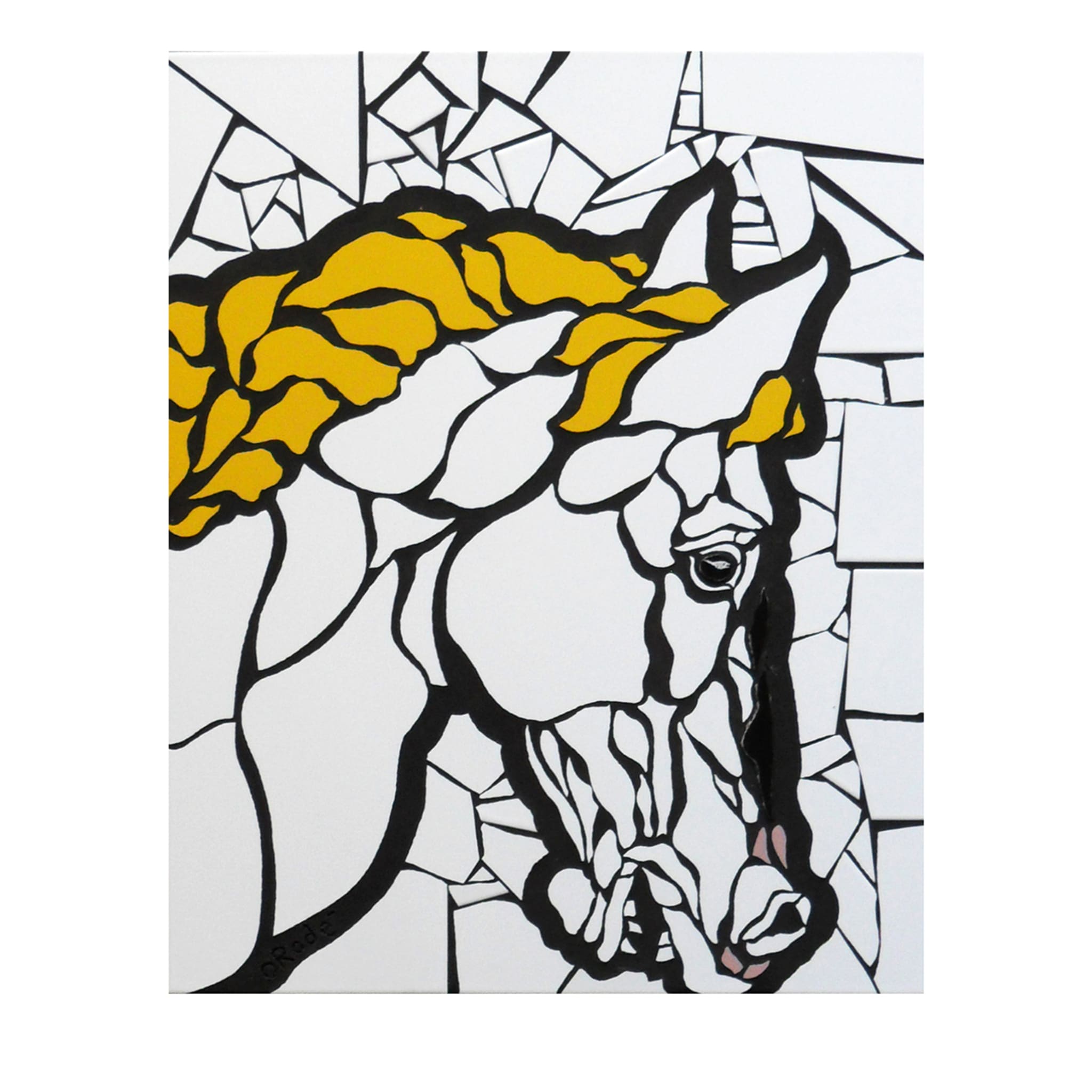 L'ultimo mosaico di cavalli su pannello  - Vista principale