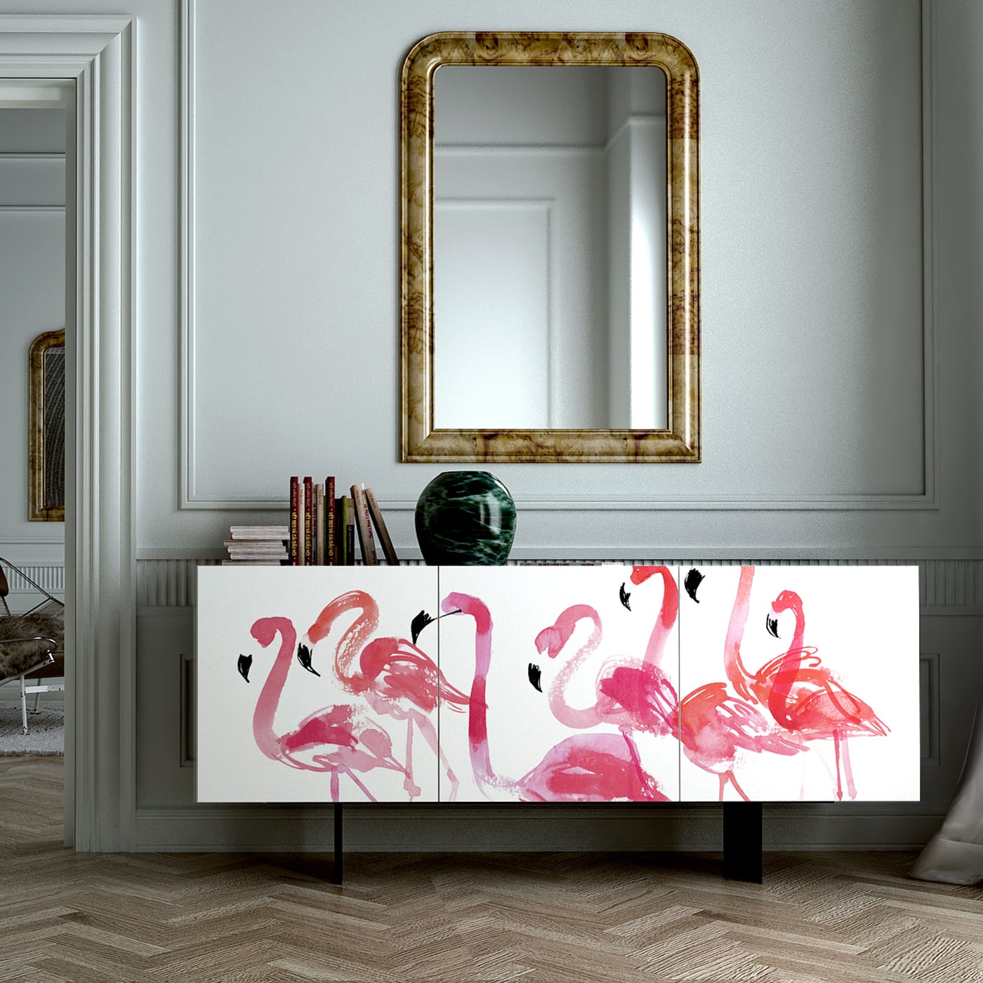 Flamingos 2-Door Sideboard by Cinzia Zenocchini - Pictoom
