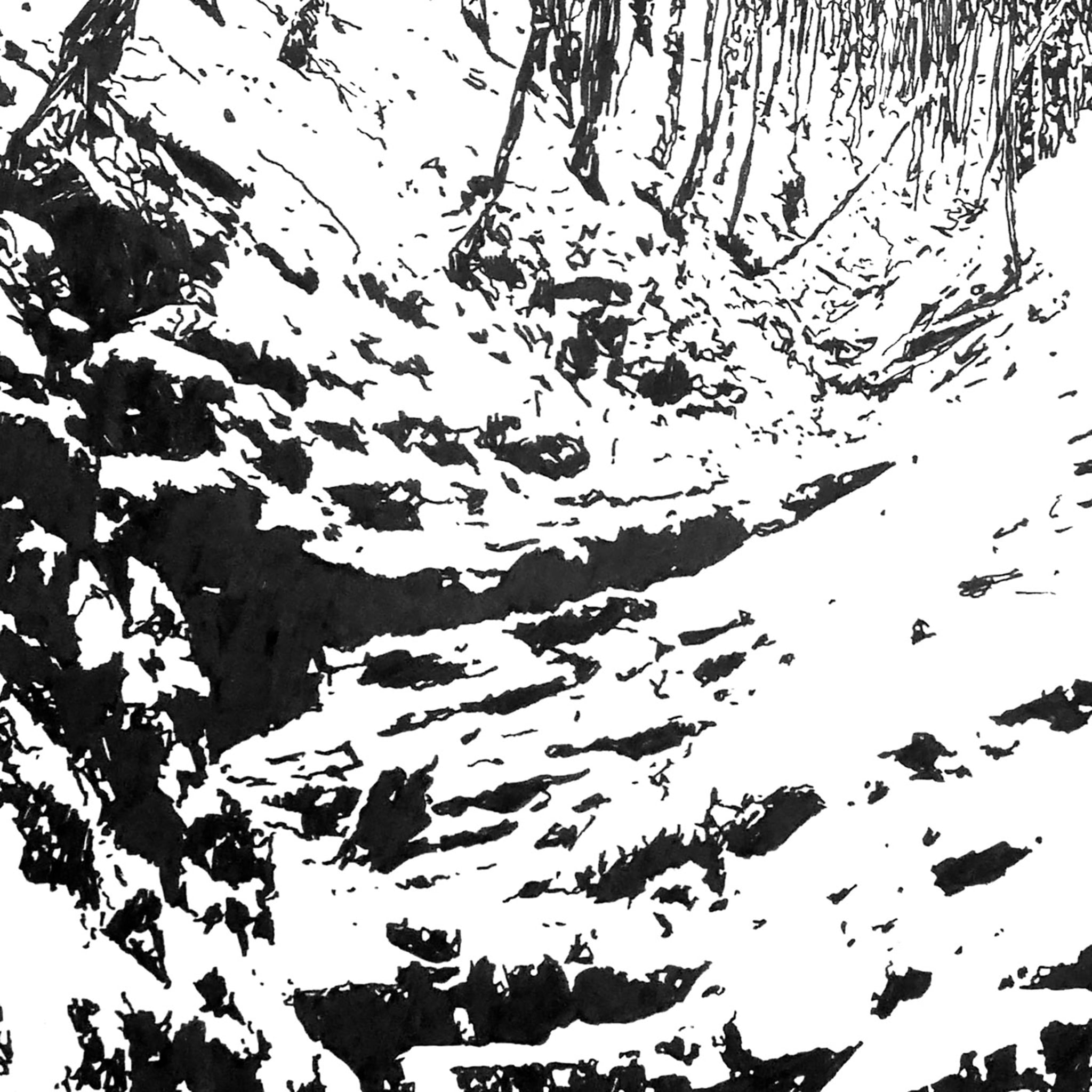Snowy valley, Morterone Drawing - Alternative view 1
