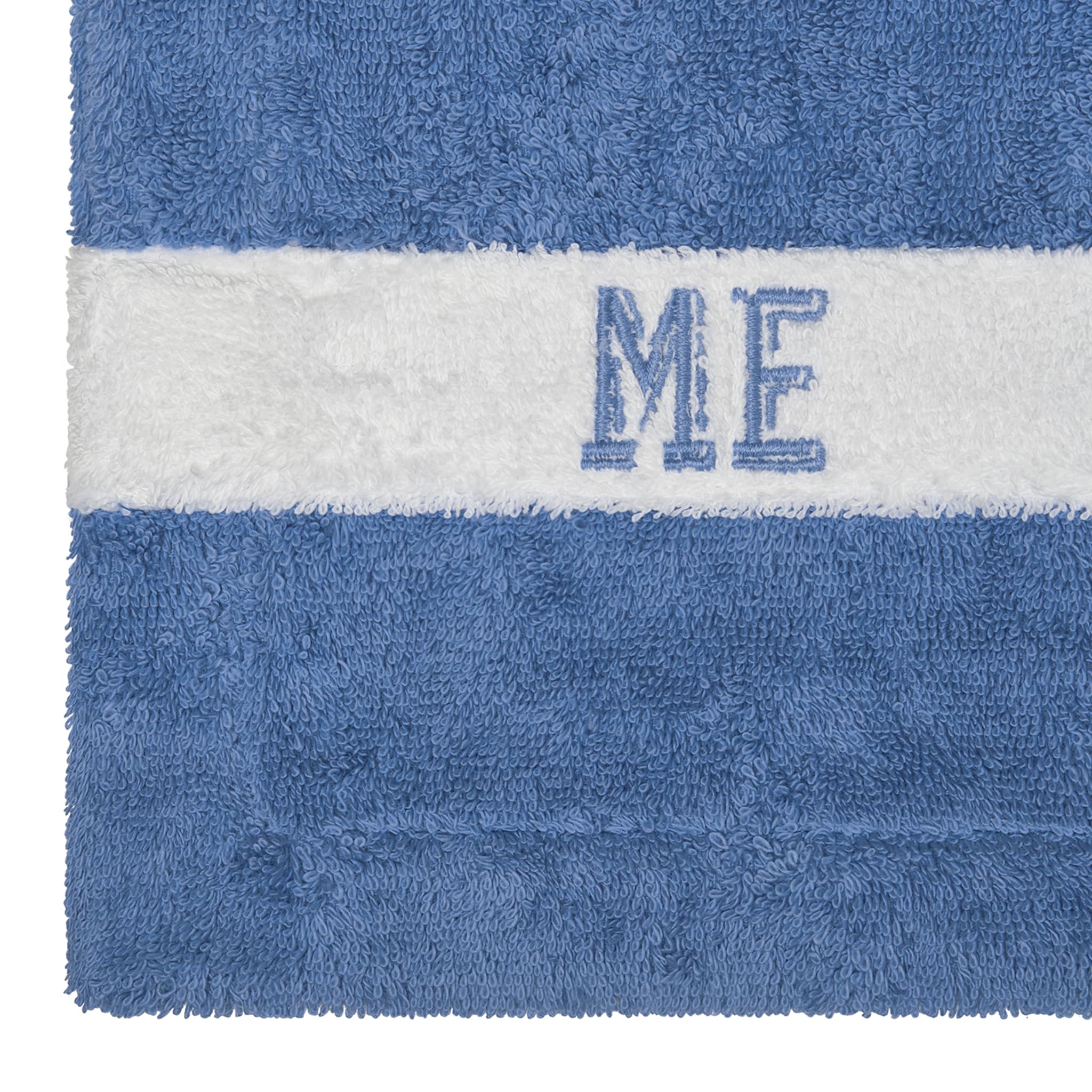 Pompidou Geometric Style White & Assisi Blue Bath Towel - Alternative view 1
