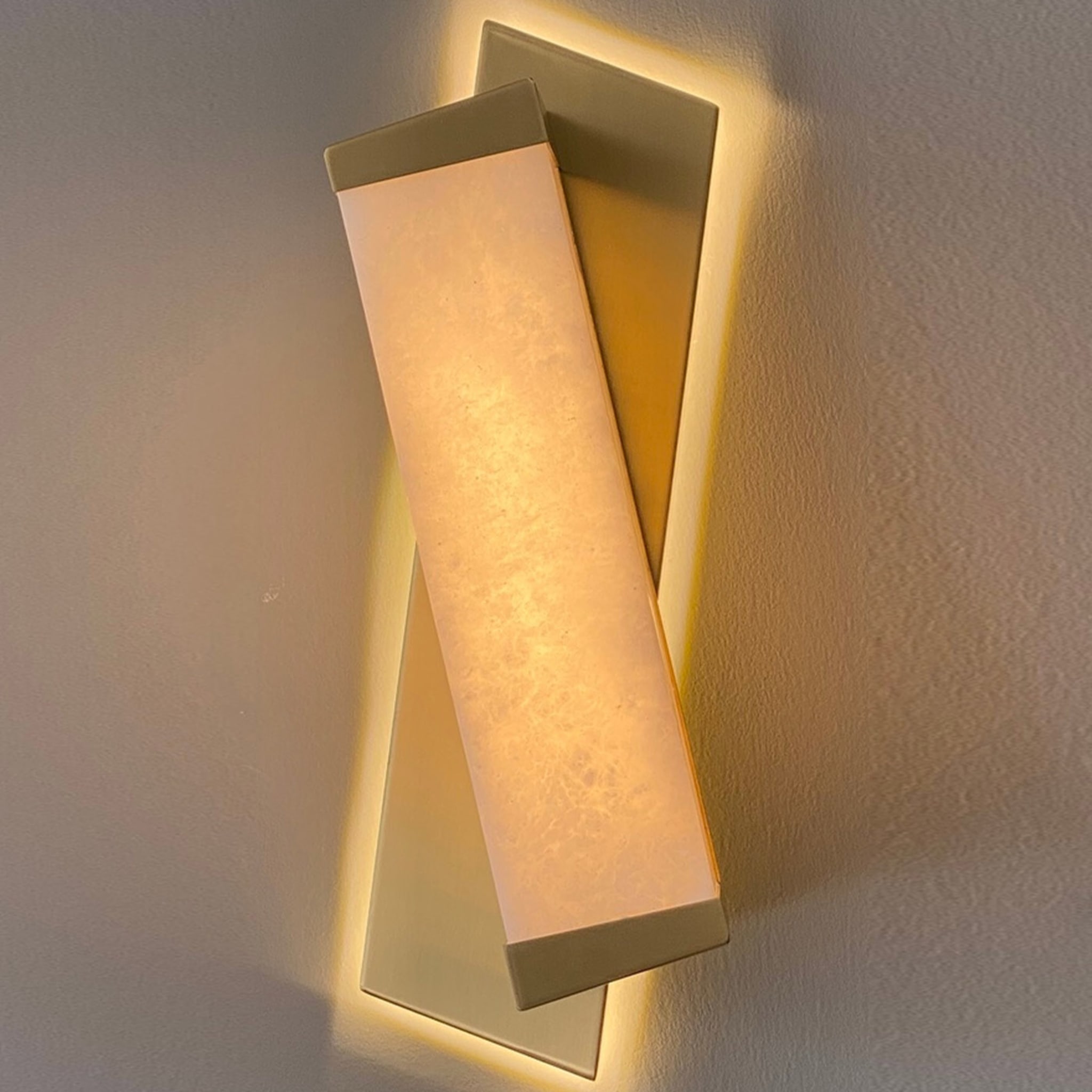 "Offset" Wall Sconce in Satin Brass - Alternative view 2