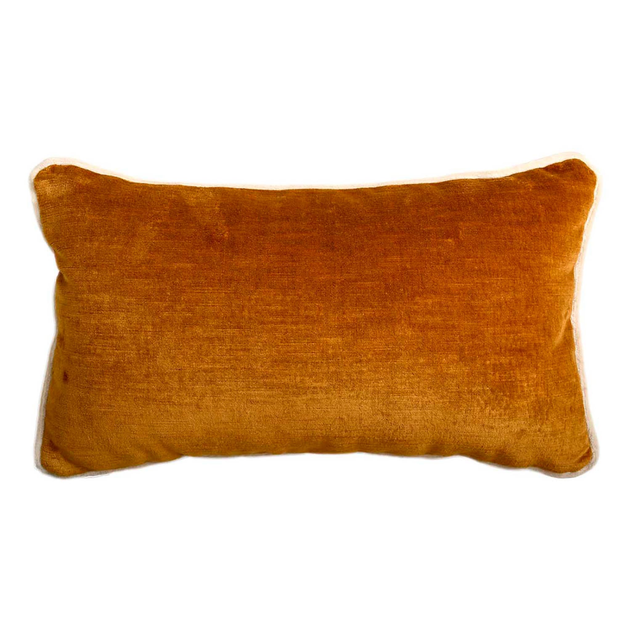 Mustard Longue Cushion in Pied-De-Poule jacquard fabric - Alternative view 1