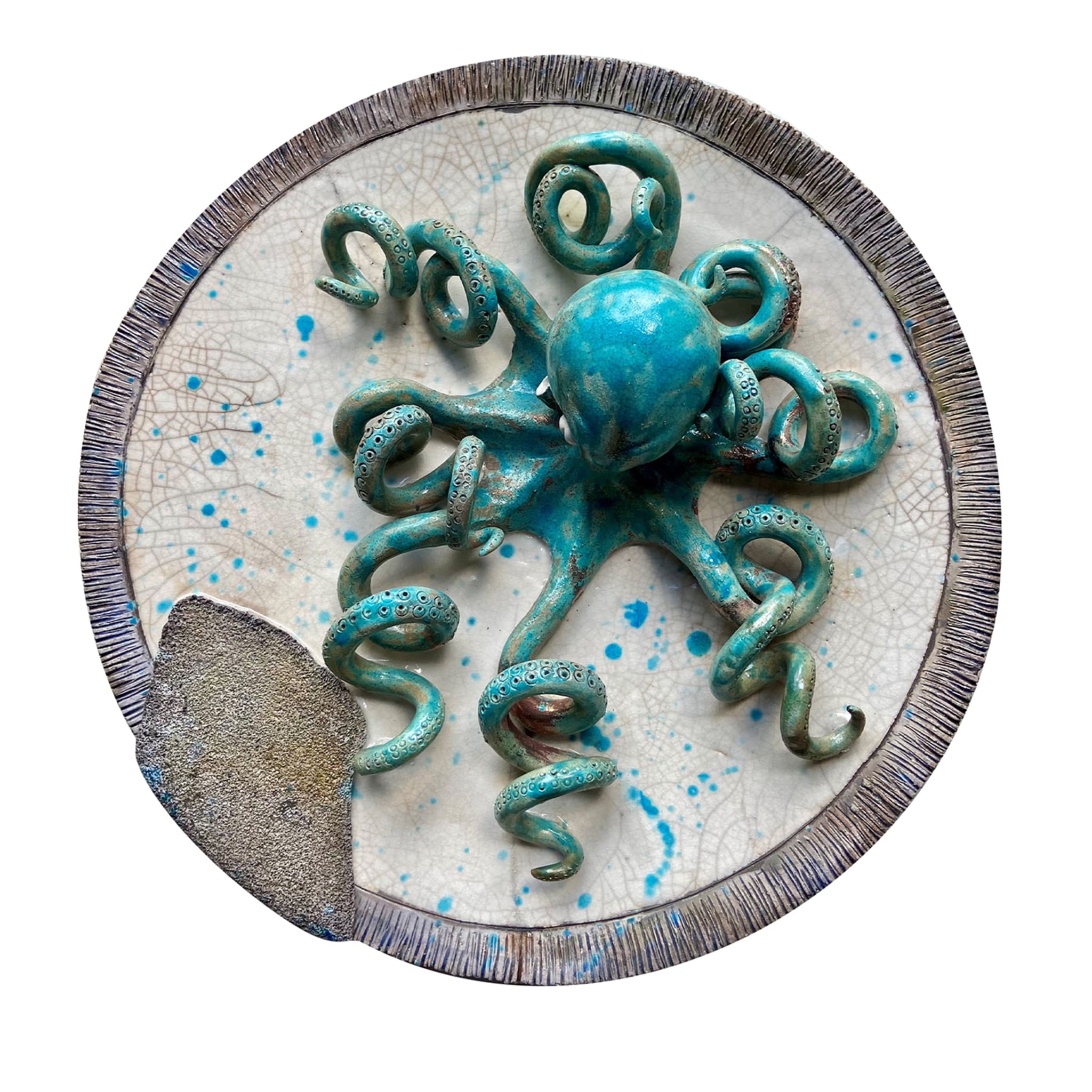 Octopus Turquoise Decorative Plate - Main view
