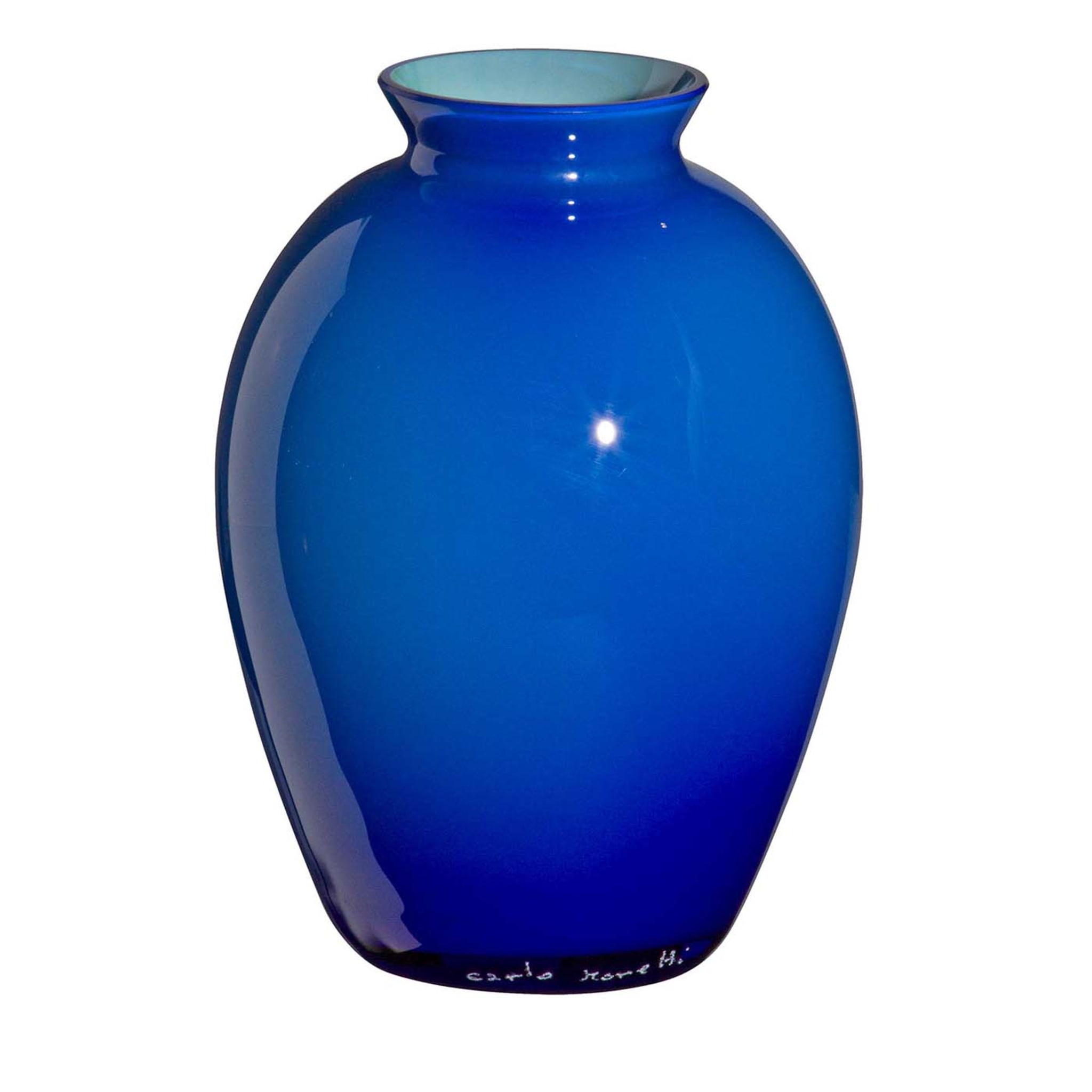 Lopas Extra-Small Blue and Turquoise Vase by Carlo Moretti - Main view