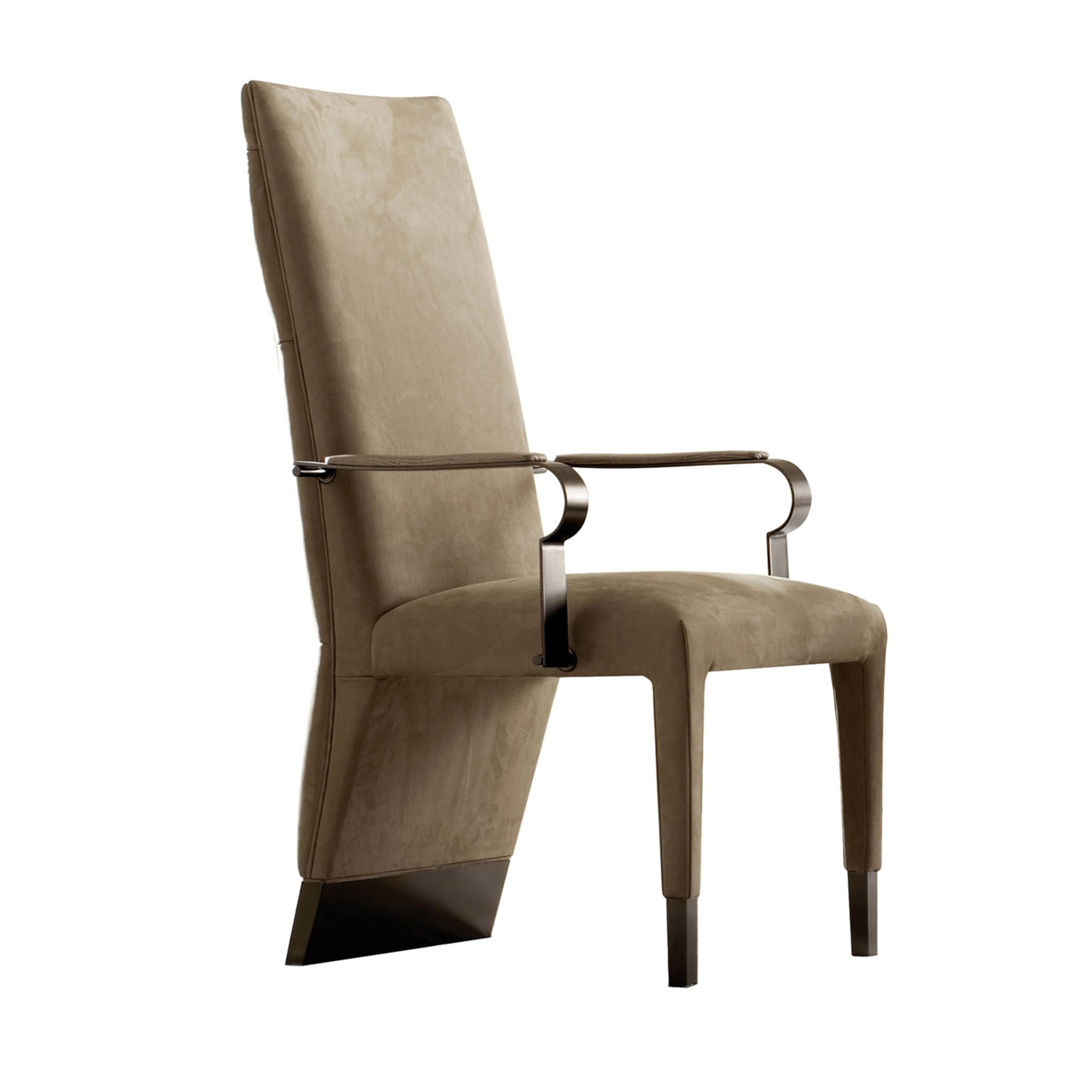 Cappuccino Nabuk Chair with Armrests - Main view