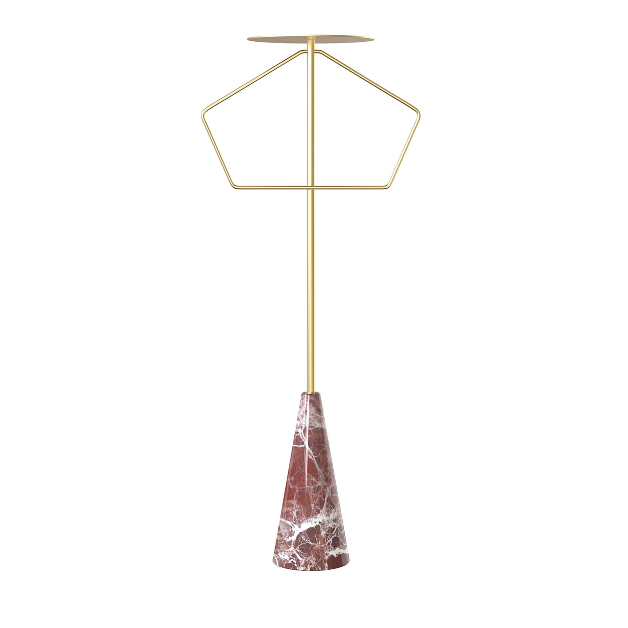 ED044 Red Stone and Brass Floor Lamp - Main view