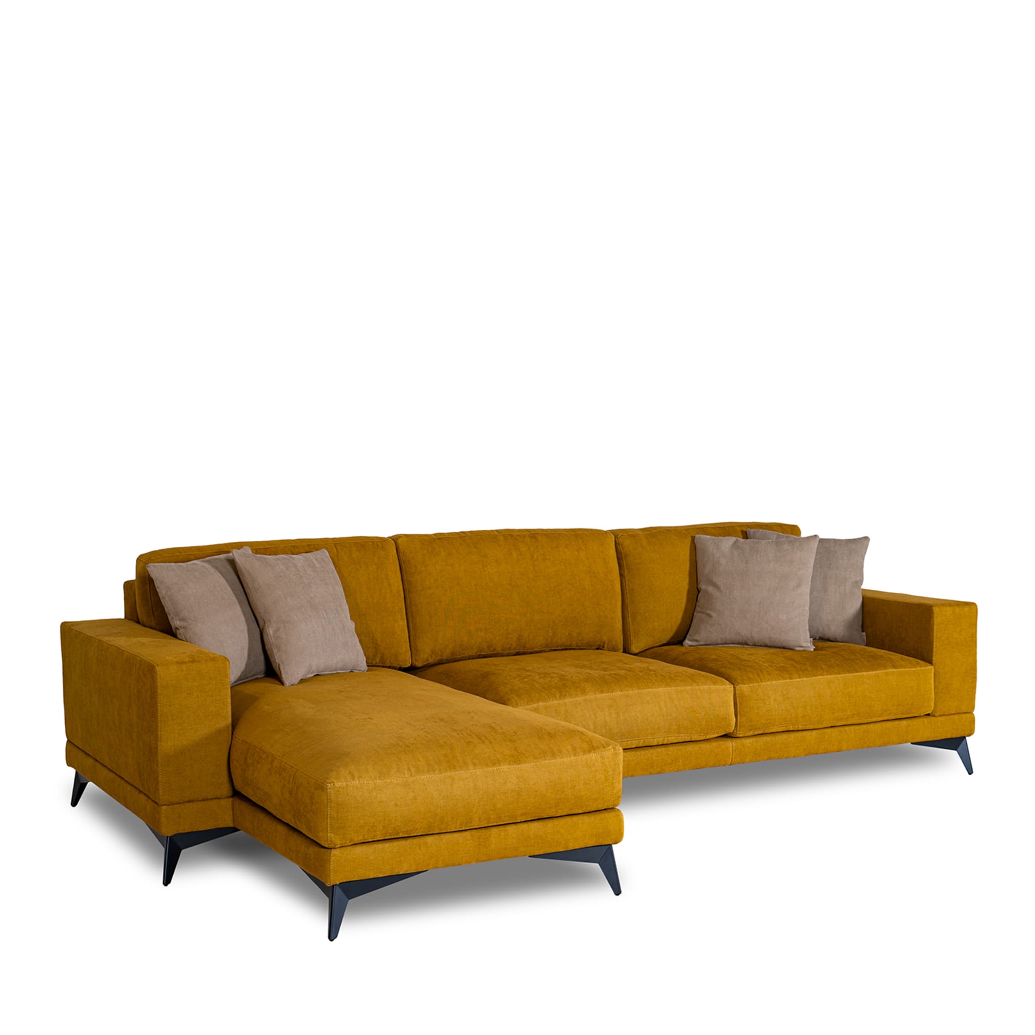 Tesla Yellow Midi Fabric Sofa with Chaise Longue - Alternative view 2