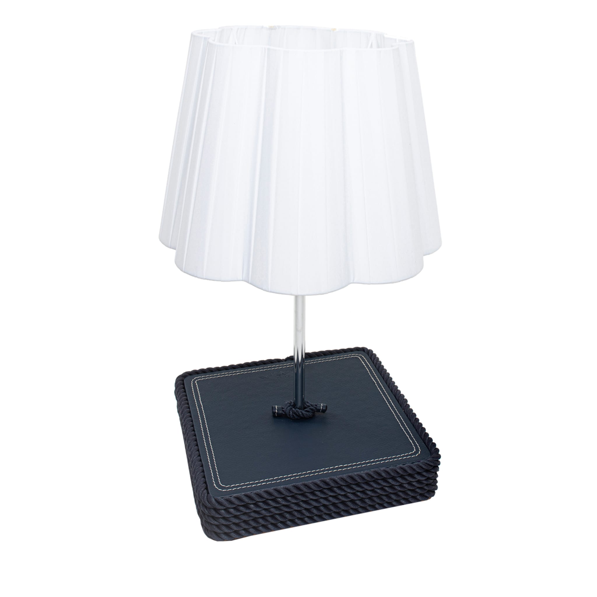 Large Square-Base Blue Table Lamp - Main view