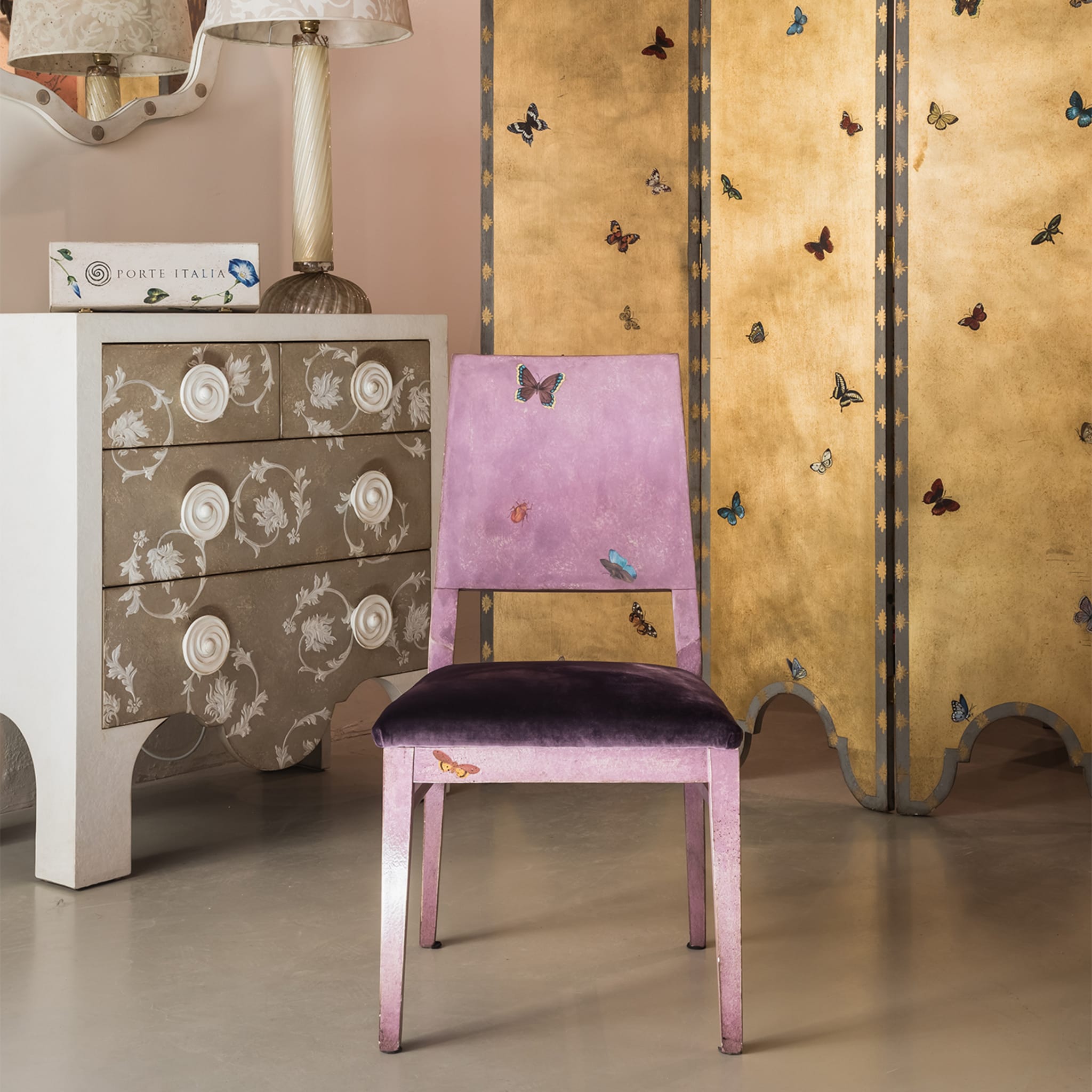 Cremona Violet Indigo with Butterflies Dining Chair - Alternative view 5