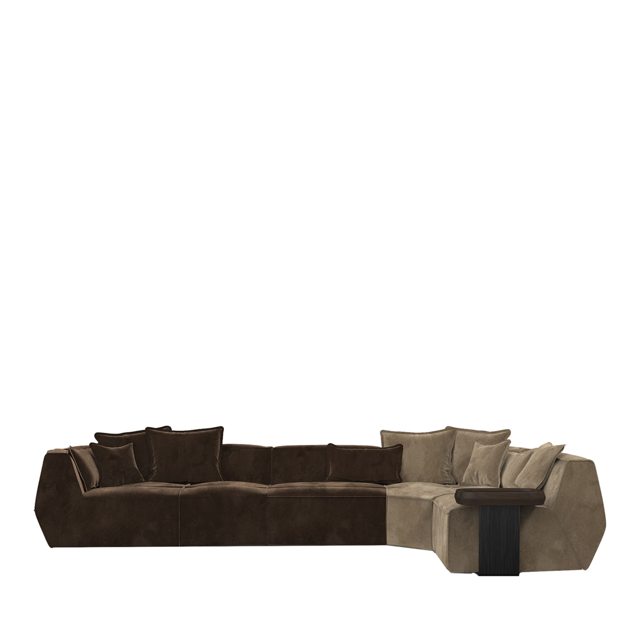 Infinito Two-Tone Brown Leather Sofa by Lorenza Bozzoli #2 - Main view