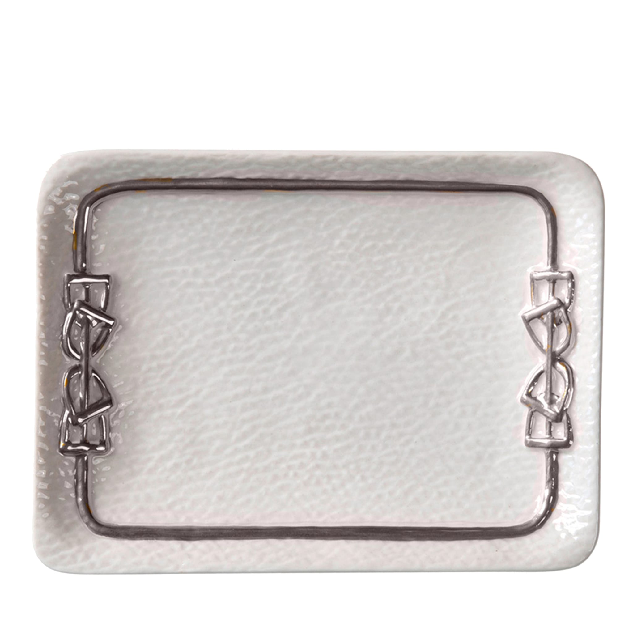 DRESSAGE SOAP DISH - WHITE AND SILVER - Main view