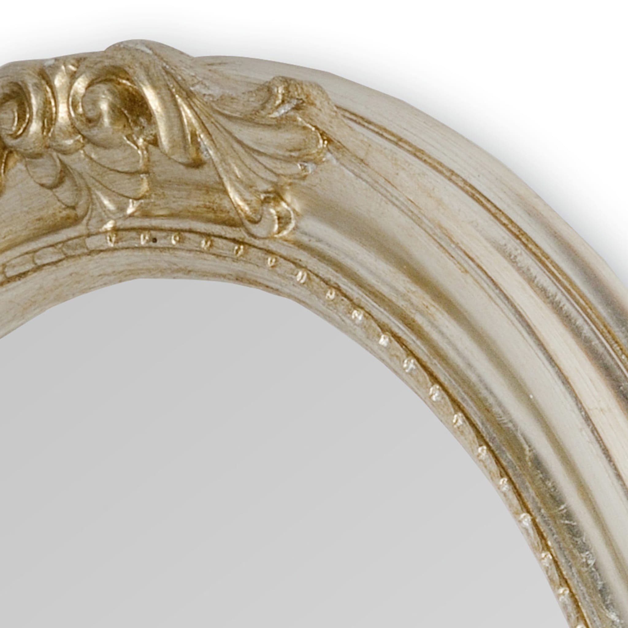 Specchio ovale Brigitte in foglia d'argento anticato - Vista alternativa 1