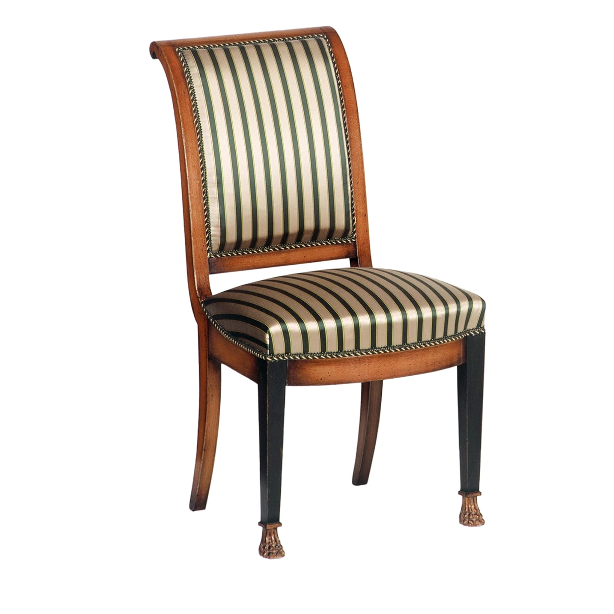 English Empire-Style Striped Beech Chair - Main view