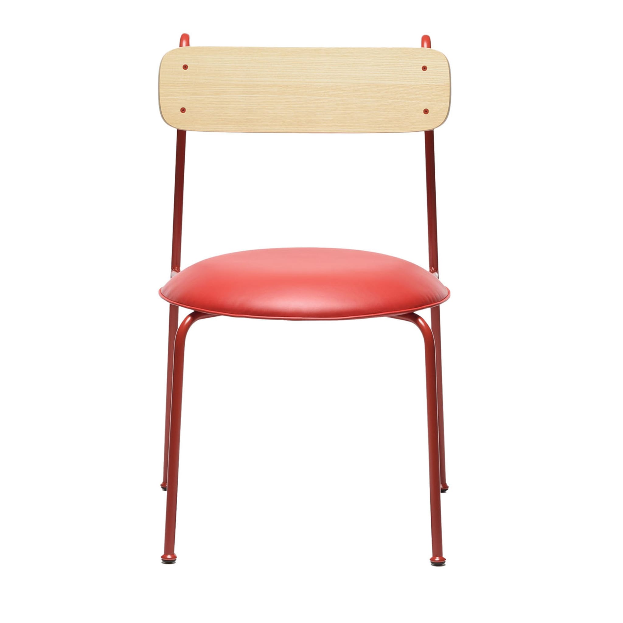 Lena S Red And Natural Ash Chair By Designerd - Main view