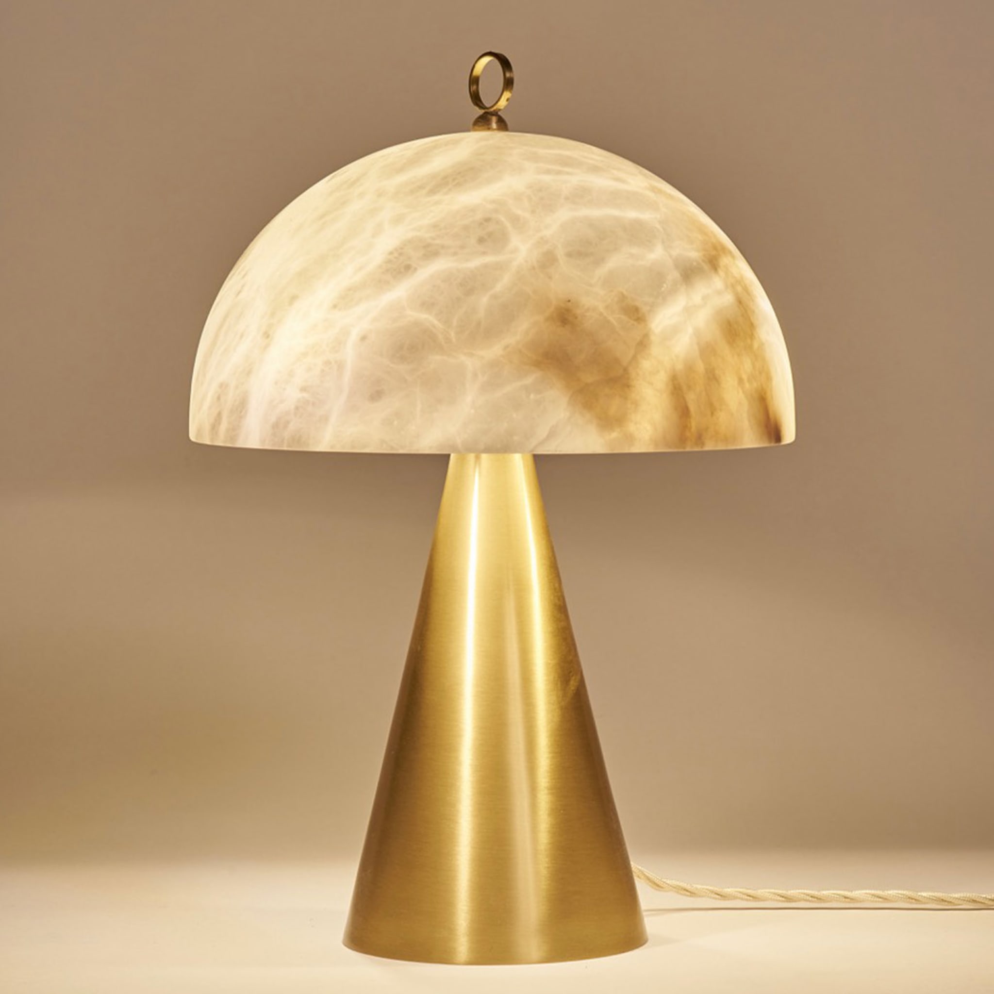 "Funghetto" Table Lamp in Satin Brass A - Alternative view 2