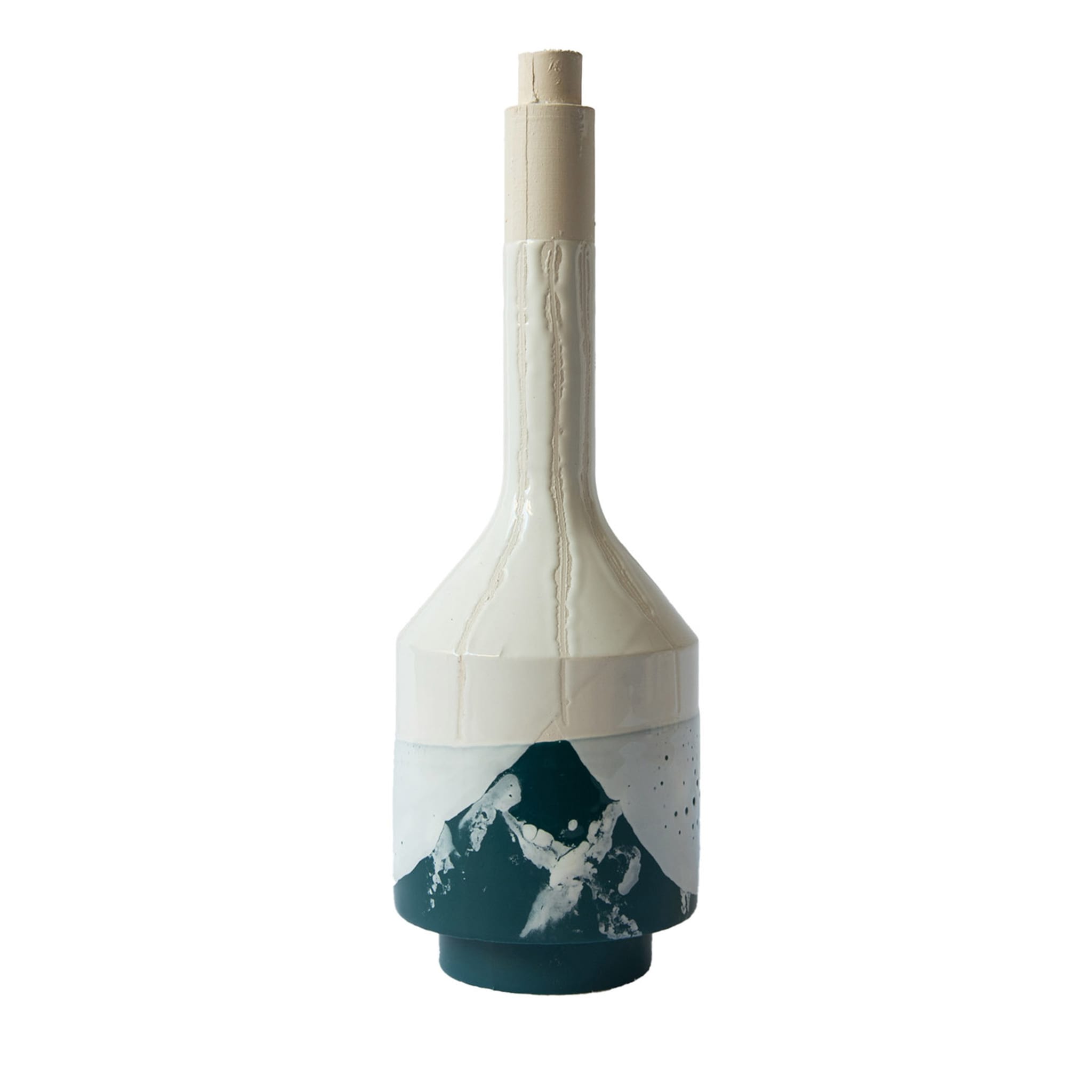 Marmo Guatemala White&Teal Single-Stem Vase - Main view