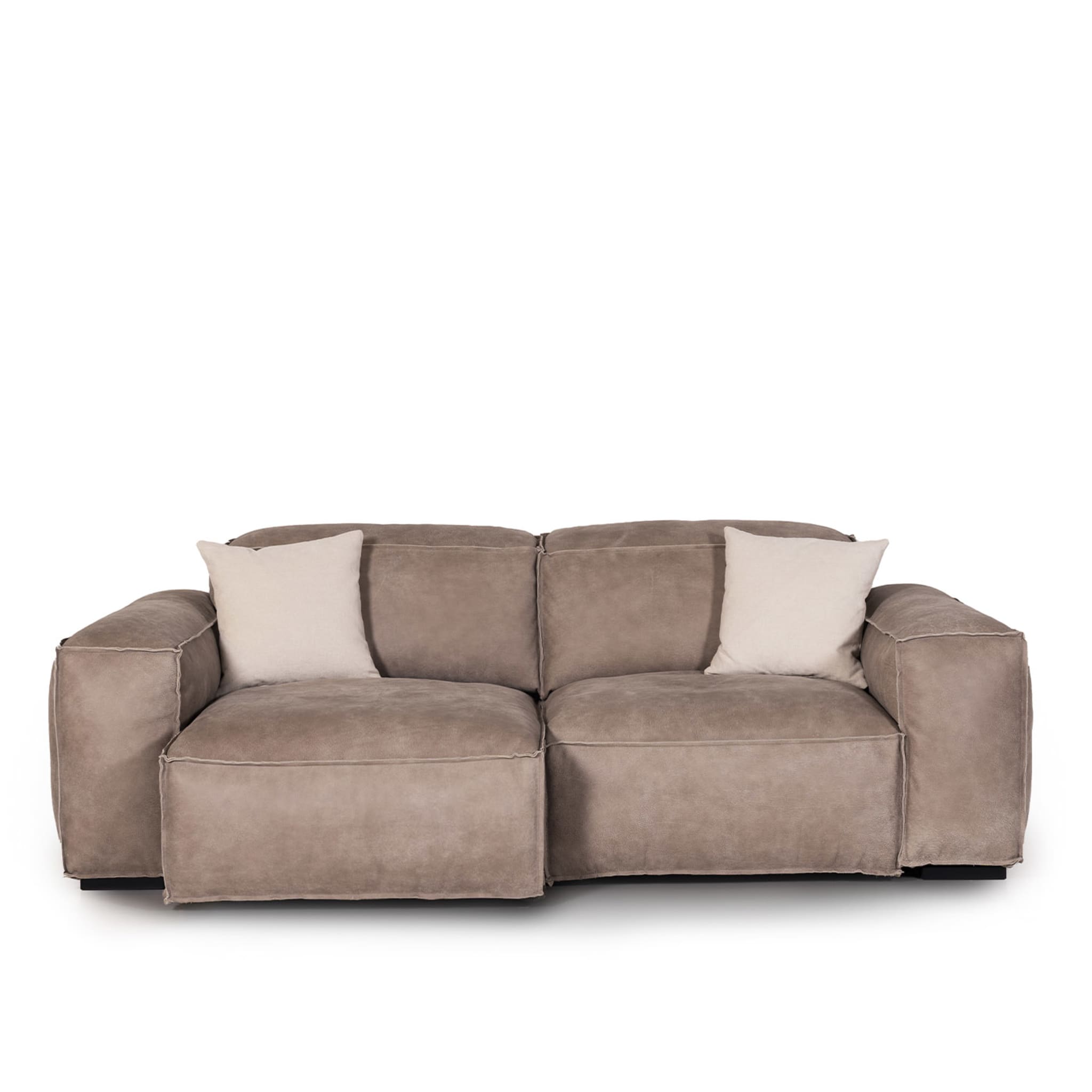 Placido 2 Seater Sofa in Gray Leather  - Alternative view 2