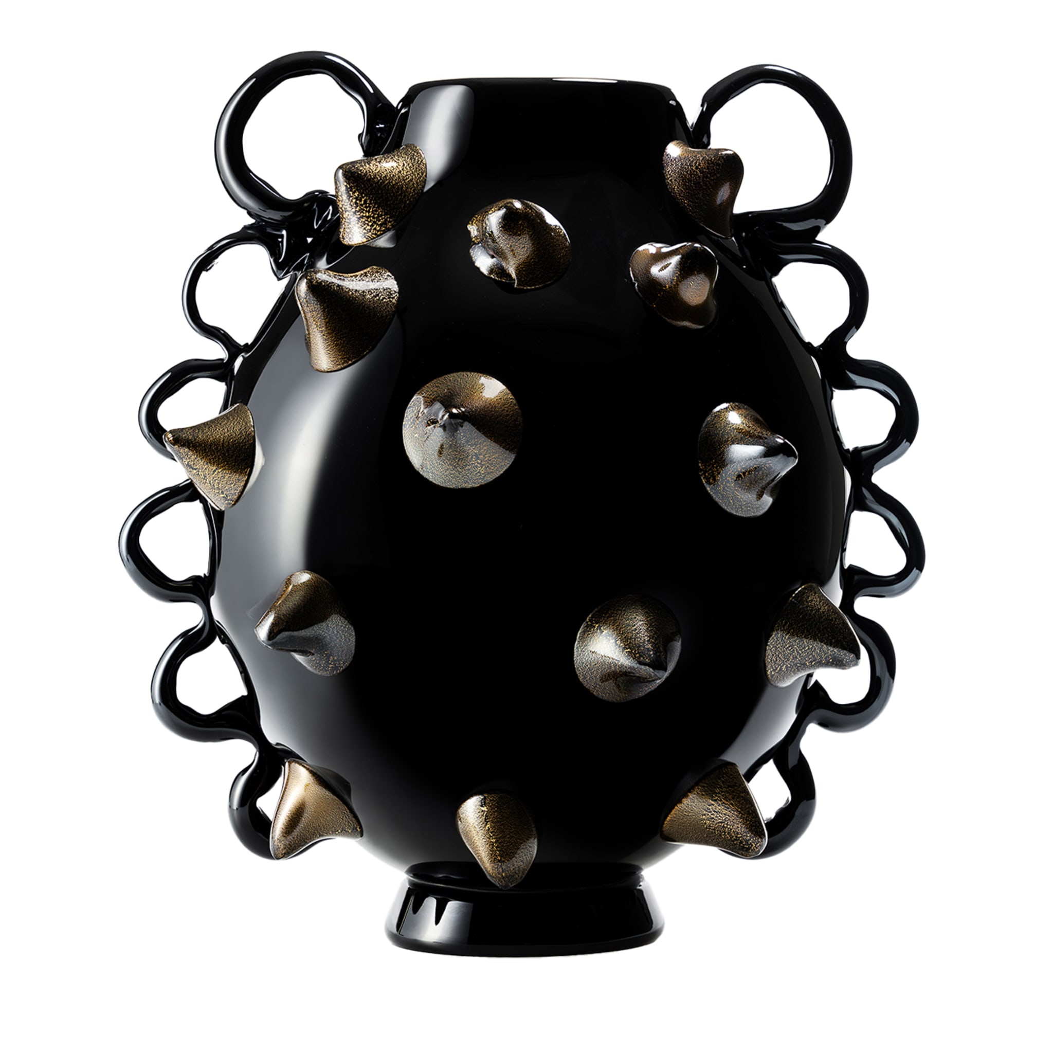 Vase noir clouté Rock Murano Essence - Vue principale